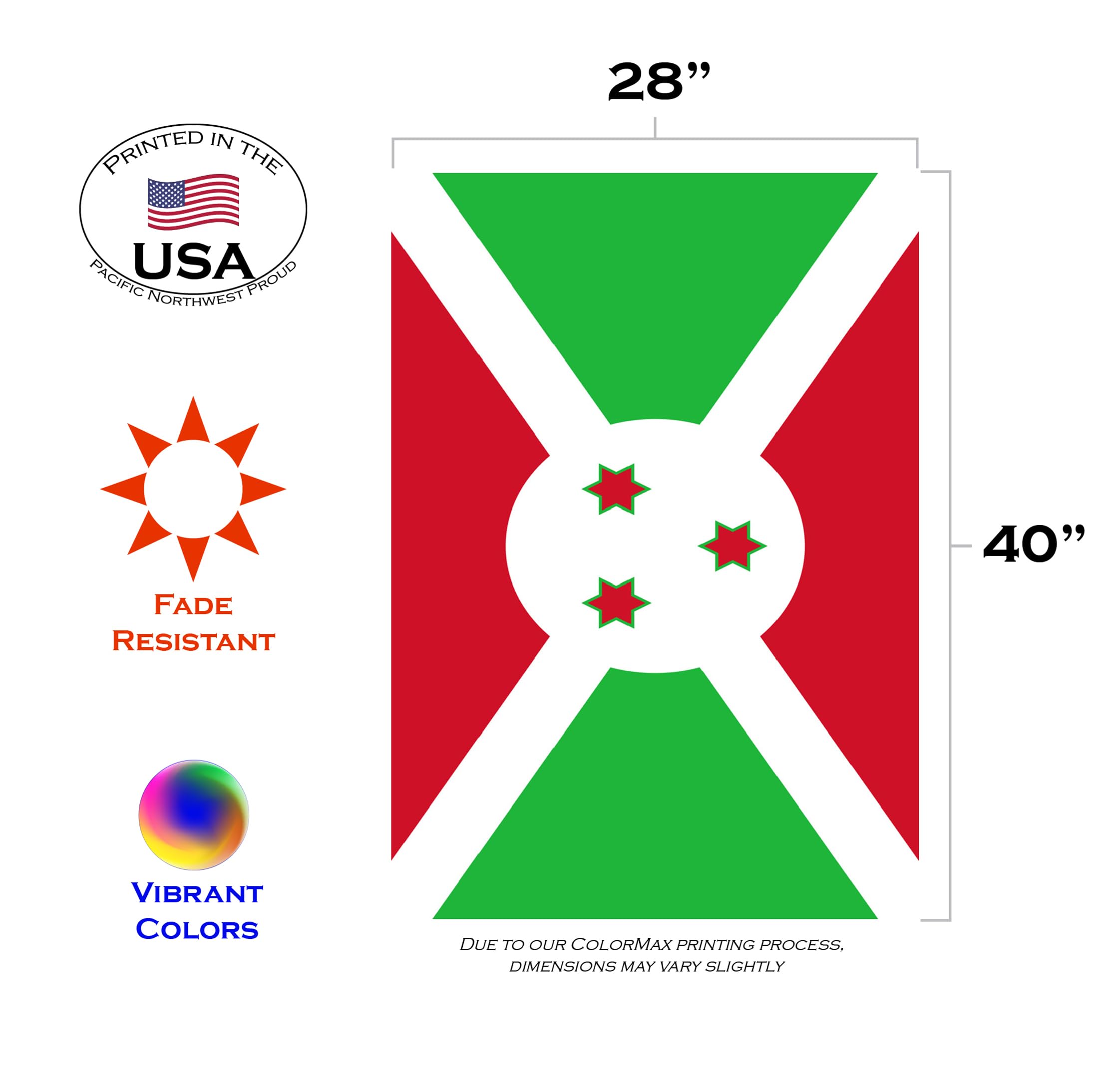 Burundi Garden Flag for Home & Outdoor Decor