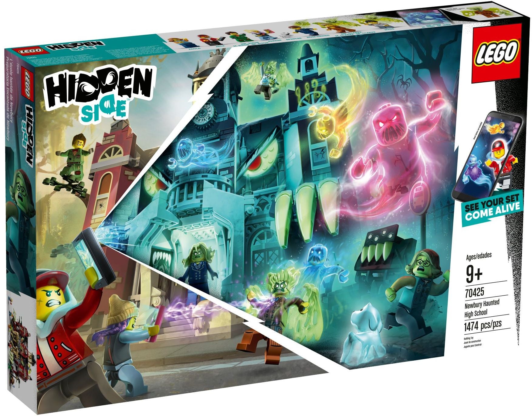 LEGO 70425 Newbury Haunted High School Building Set - 3,010 Pieces, Haunted House Toy for Kids & Adults, Perfect for Halloween Decor & Creative Play