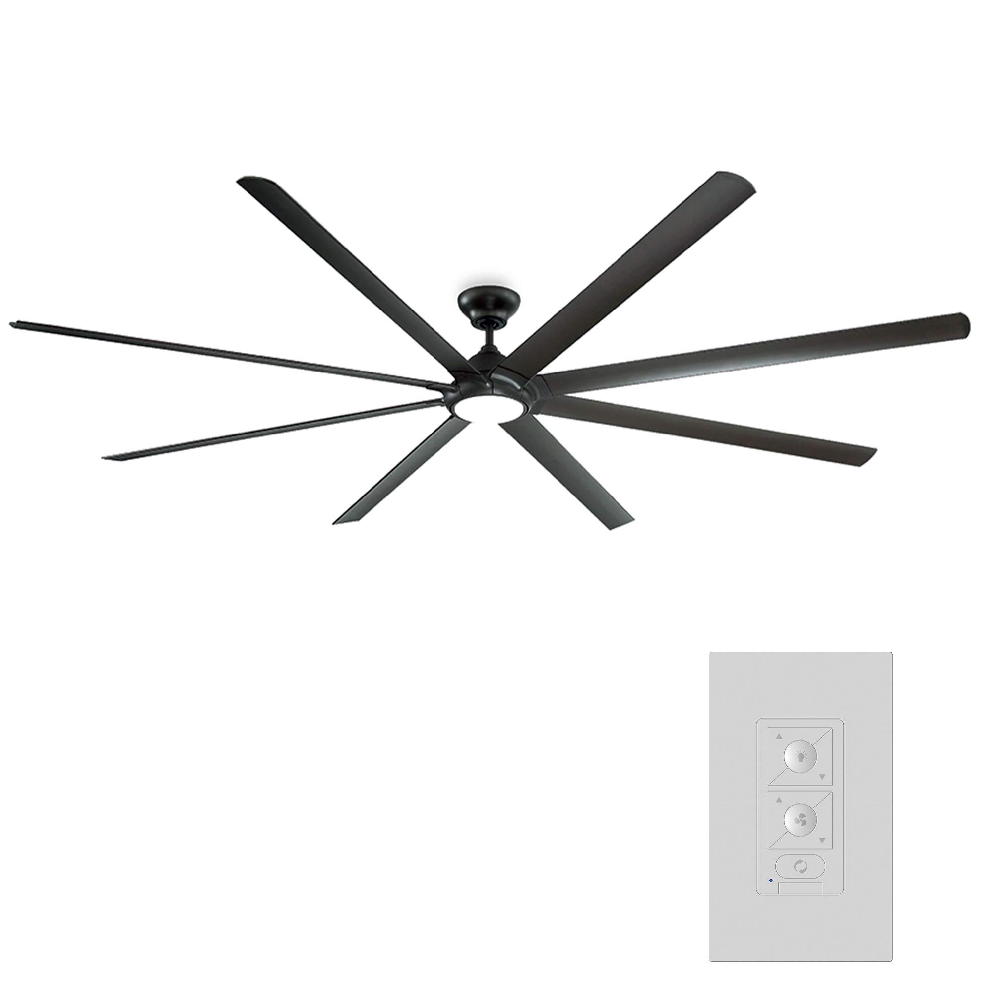 120in Hydra Smart 8-Blade Ceiling Fan with 3500K LED Light Kit, Bronze Finish, Wall Control, Alexa & Google Assistant Compatible, Ideal for Large Living Rooms and Outdoor Patios