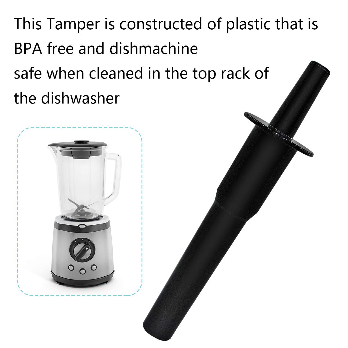Vitamix 64OZ Blender Tamper Replacement - Durable Tamper Holder for Classic & Standard Containers - Perfect for Smoothies, Soups & Nut Butters
