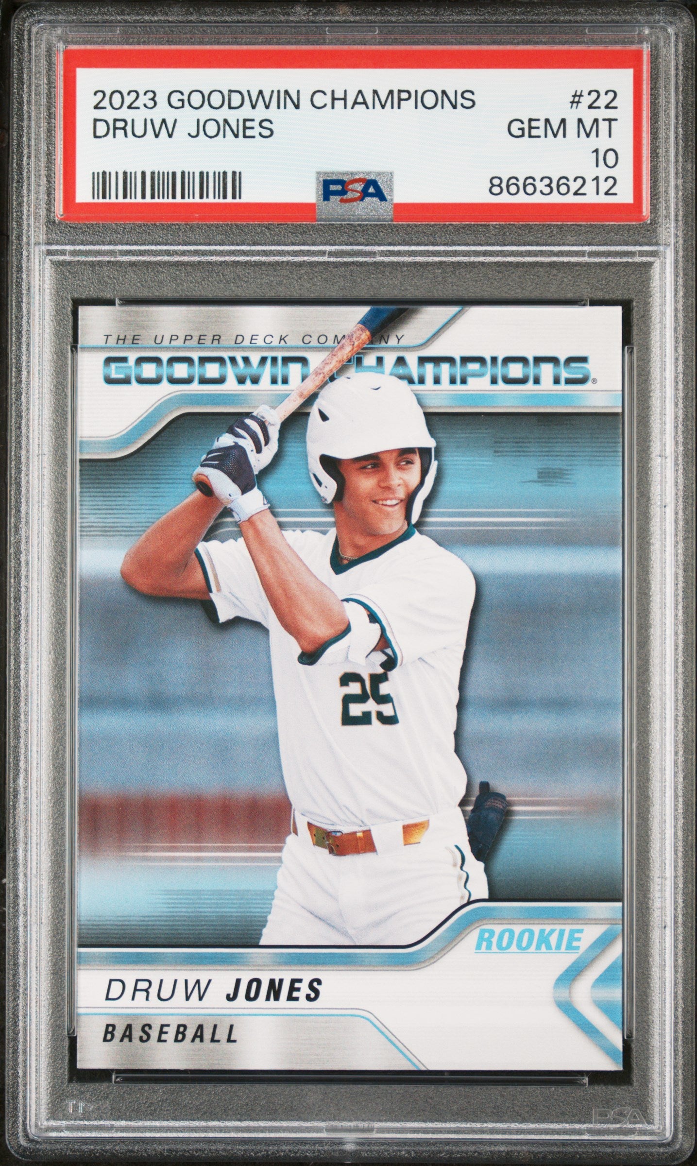 2023 Upper Deck Goodwin Champions Druw Jones #22 PSA 10 Gem Mint Baseball Card - Perfect for Collectors & Sports Memorabilia Enthusiasts