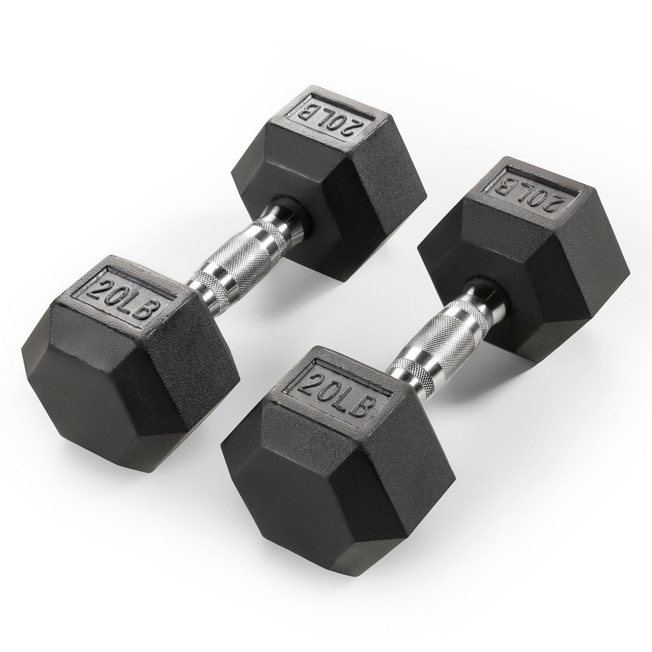 Marcy 20lb Rubber Hex Dumbbells Pair - Heavy Duty Free Weights for Strength Training, Home Gym & CrossFit Workouts