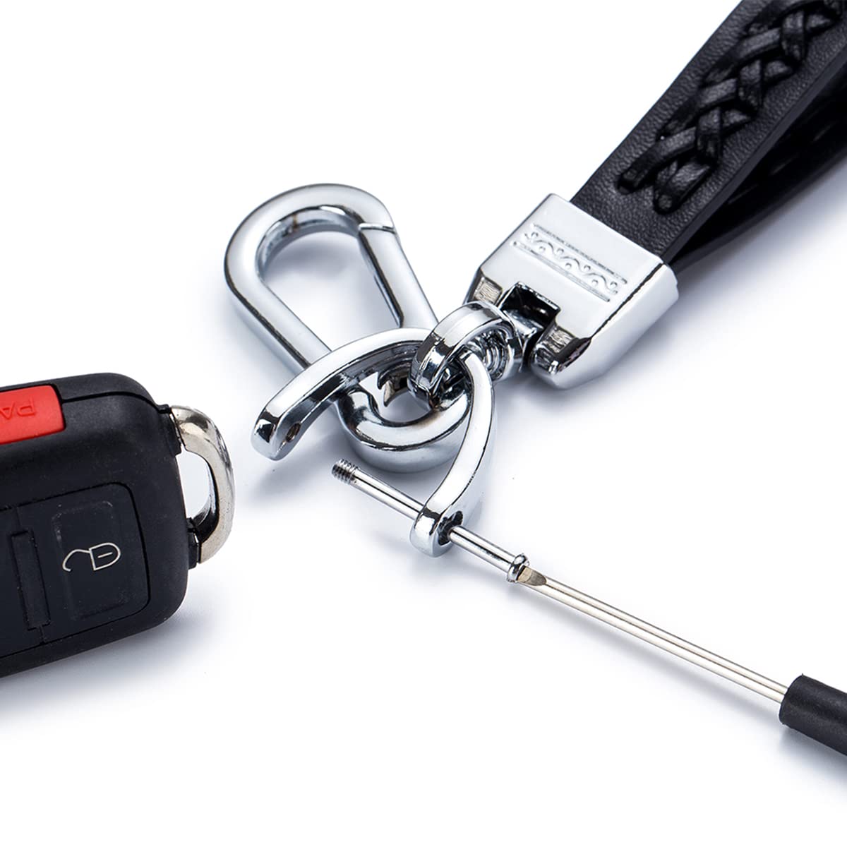 Premium PU Leather Keychain for Men & Women - Durable Metal Car Key Ring Holder - Perfect for Keys, Gift Giving, and Everyday Use