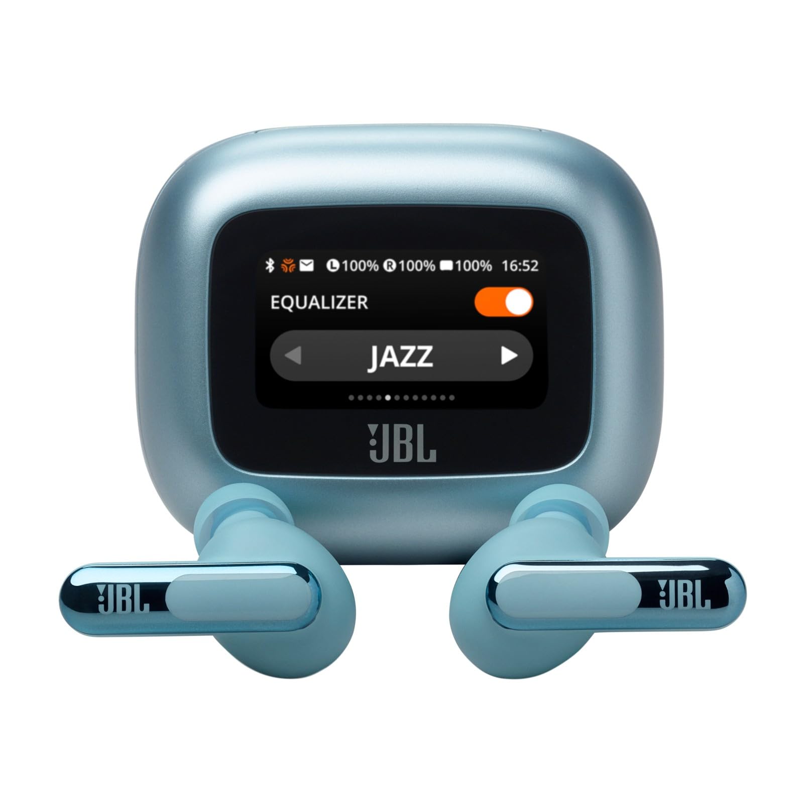 JBL Live Beam 3 True Wireless Bluetooth Earbuds - 48H Battery Life, Adaptive Noise Cancelling, Hi-Res Audio, IP55 Waterproof, Closed-Back Stick Design (Blue) | Perfect for Workouts, Commuting & Travel