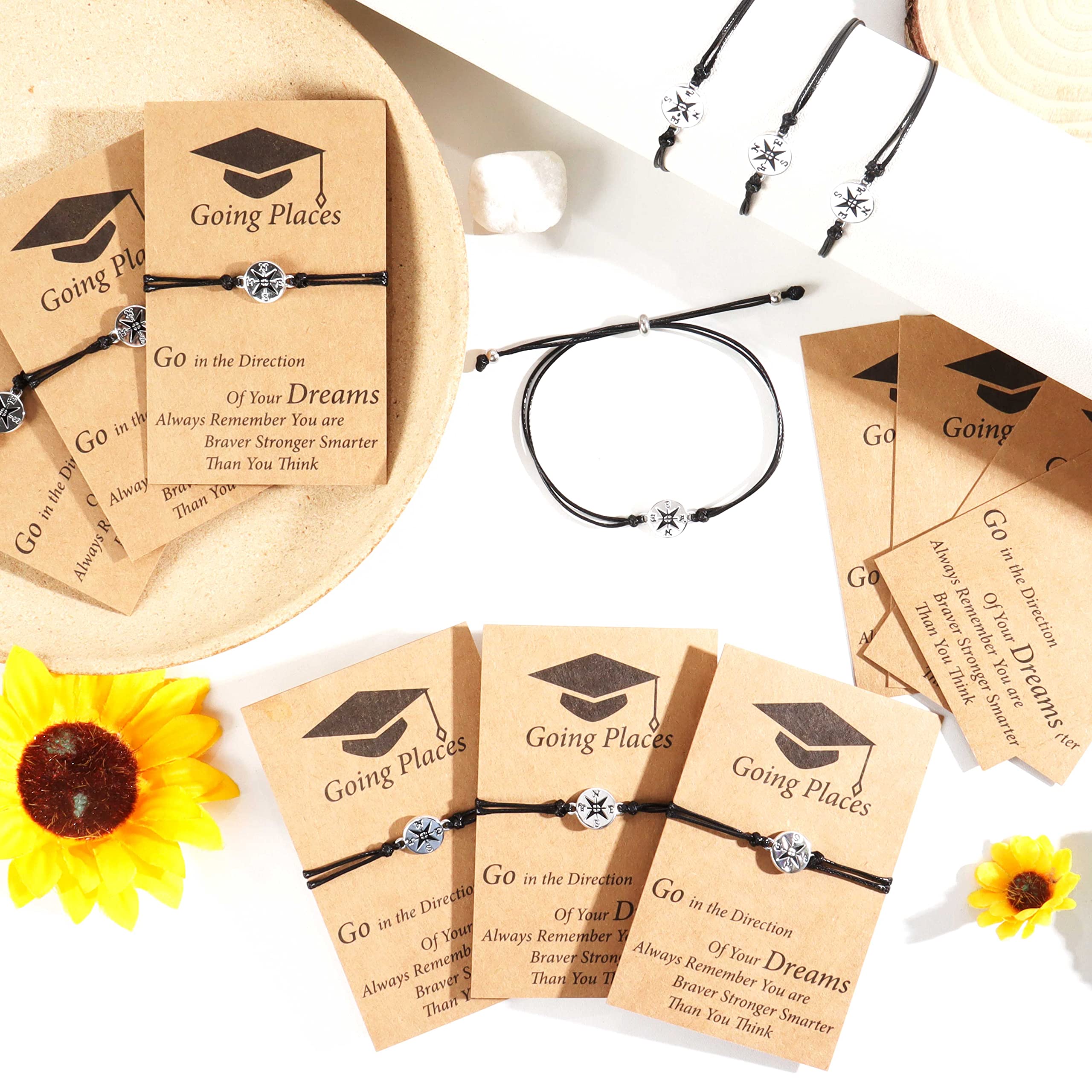 2024 Graduation Gifts for Her & Him - Compass Bracelet for College Grads & Decor