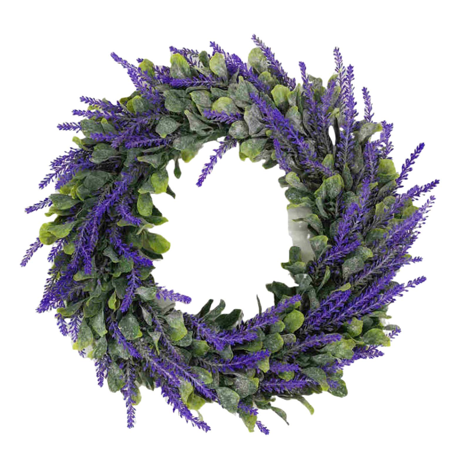 Lavender Artificial Flower Wreath - Purple Simulation Garland Ring for Door Knocker, Wall Decor, and Floor Vase - Perfect for Home, Wedding, and Party Decorations