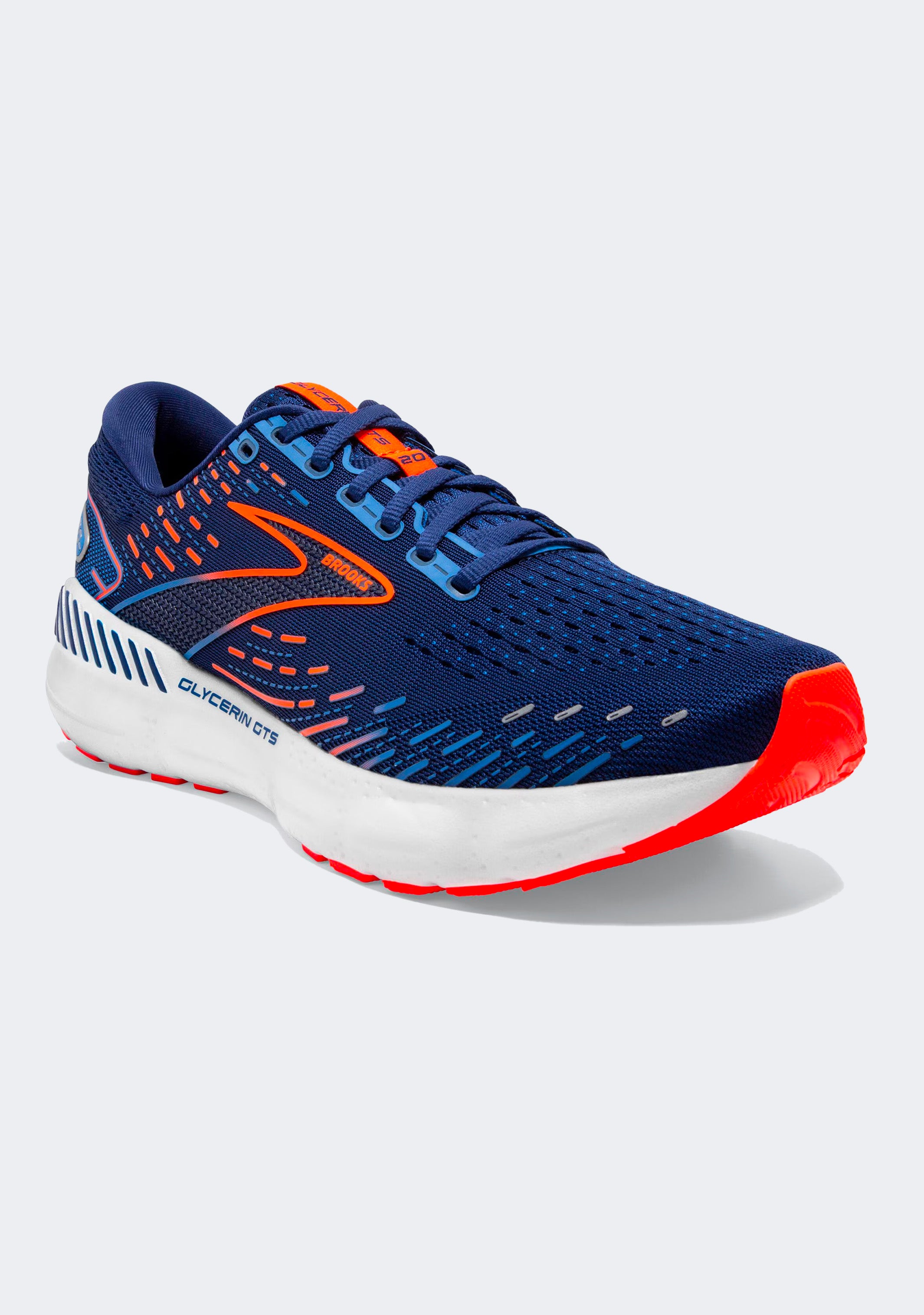 Brooks Men's Glycerin 20 GTS Running Shoes - Premium Cushioned Support for Marathon Training & Road Running - Ideal for Long Distance Jogging & Fitness Enthusiasts
