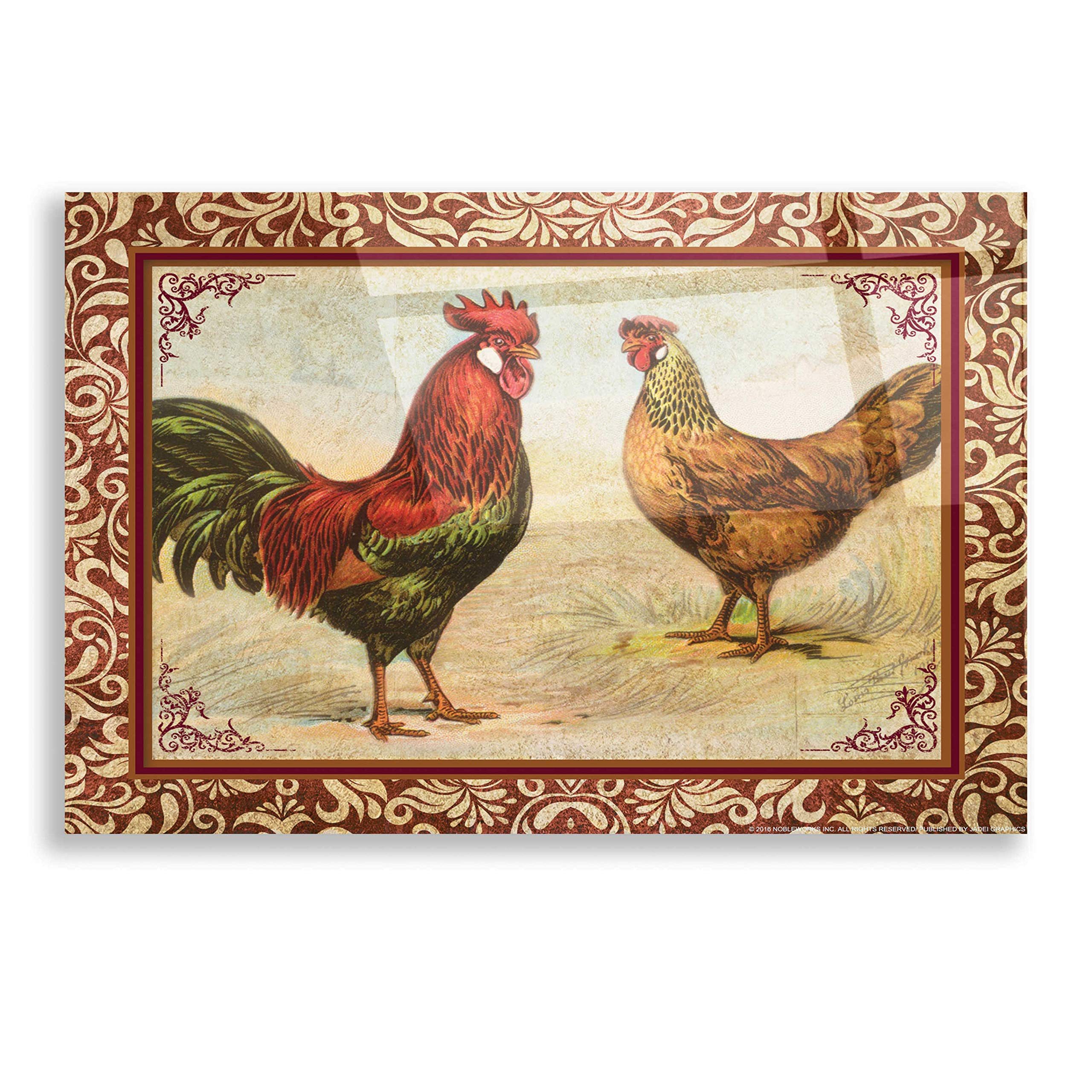 Epic Art 'Chicken I' by Yellow Cafe - 16x12 Inch Acrylic Glass Wall Decor, Modern Kitchen & Dining Room Artwork - Perfect for Farmhouse, Contemporary Home Decor