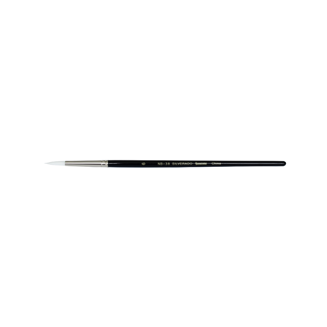 Silverado White Nylon Brush - Size 6, 5/32
