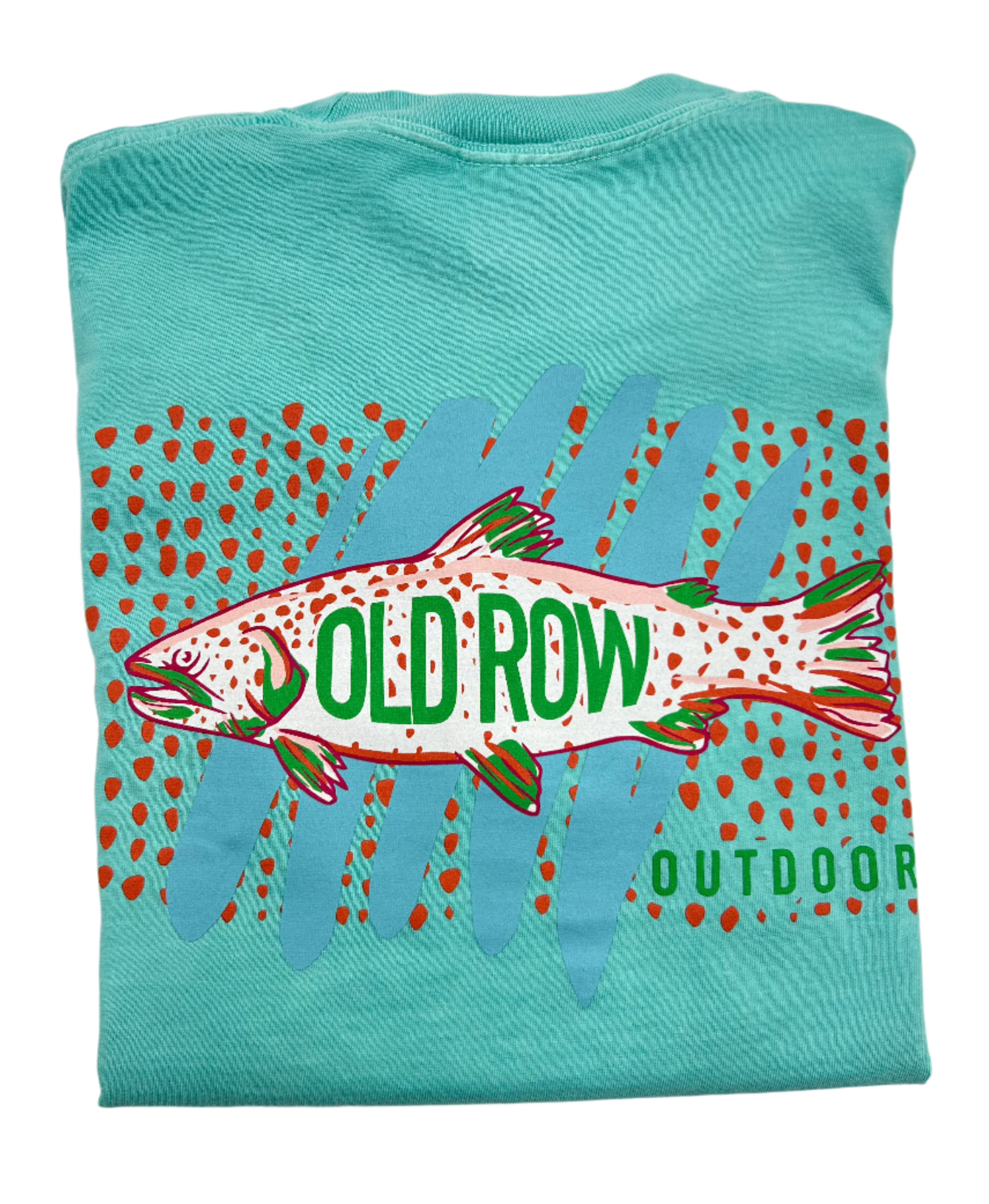 Old Row Speckled Trout Pocket T-Shirt - Comfortable Casual Fishing Tee for Men - Perfect for Outdoor Adventures and Beach Trips
