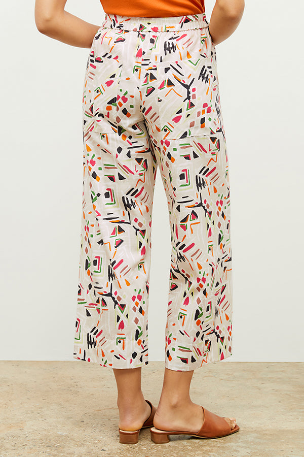 Madelyn Pants - Breathable Cotton with Rhythm Print - Perfect for Casual Wear, Summer Outfits, and Relaxing at Home