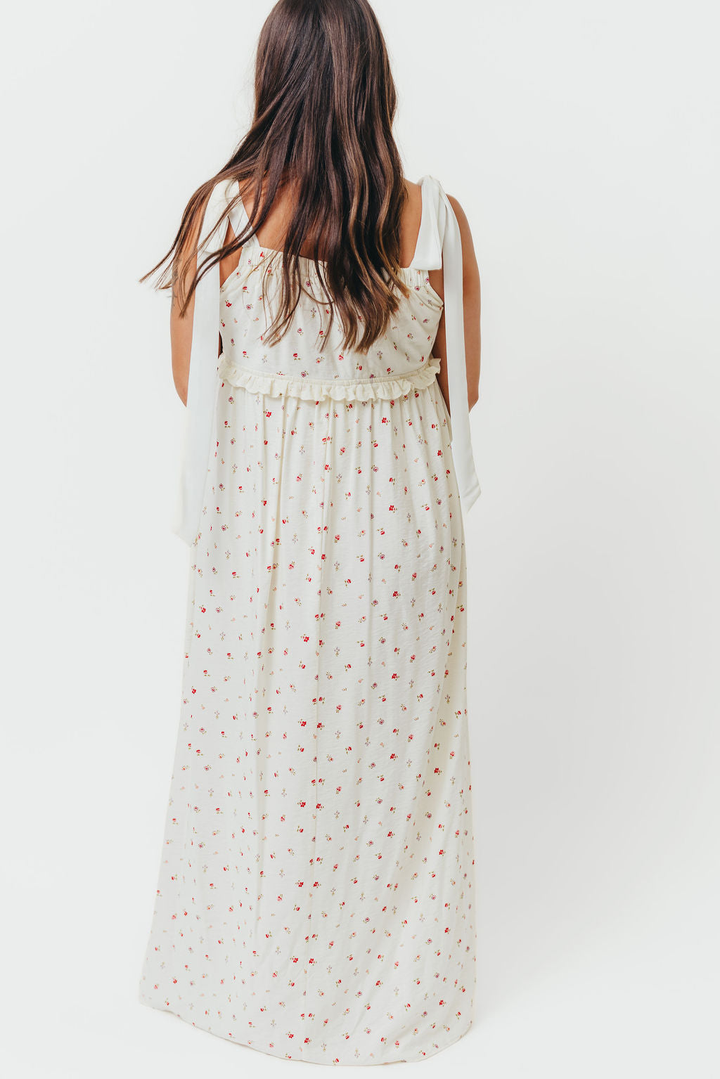 Ellery Women's Floral Maxi Dress with Bow Straps - Bump Friendly Maternity Dress for Pregnancy, Nursing & Postpartum - Perfect for Baby Showers, Weddings & Summer Vacations
