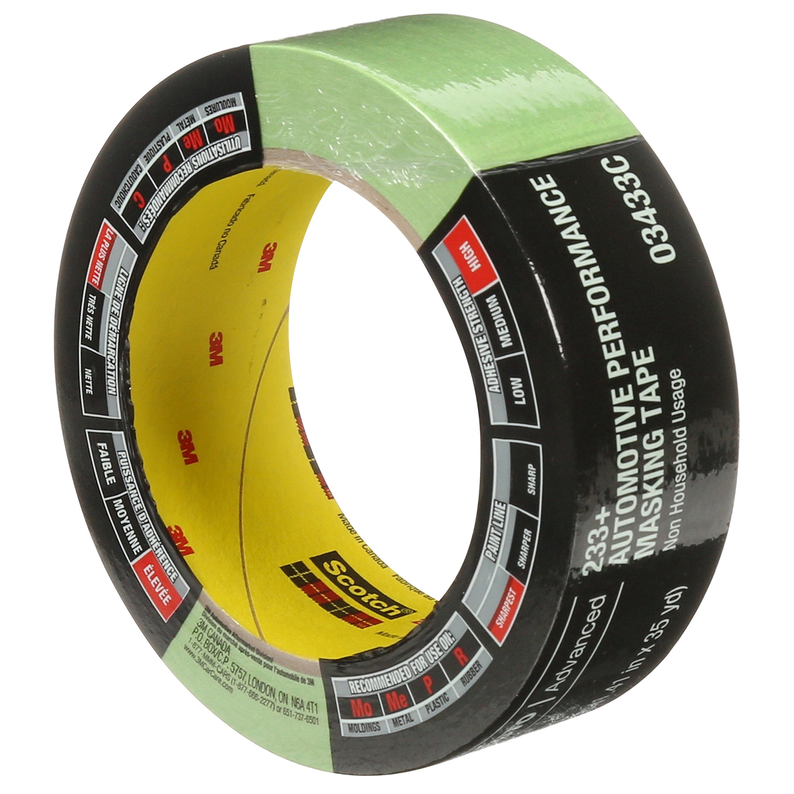 3M 03433 36mm x 32m High-Performance Automotive Masking Tape - 24 Pack - Professional Grade Paint Protection for Cars, DIY Projects & Auto Body Repair