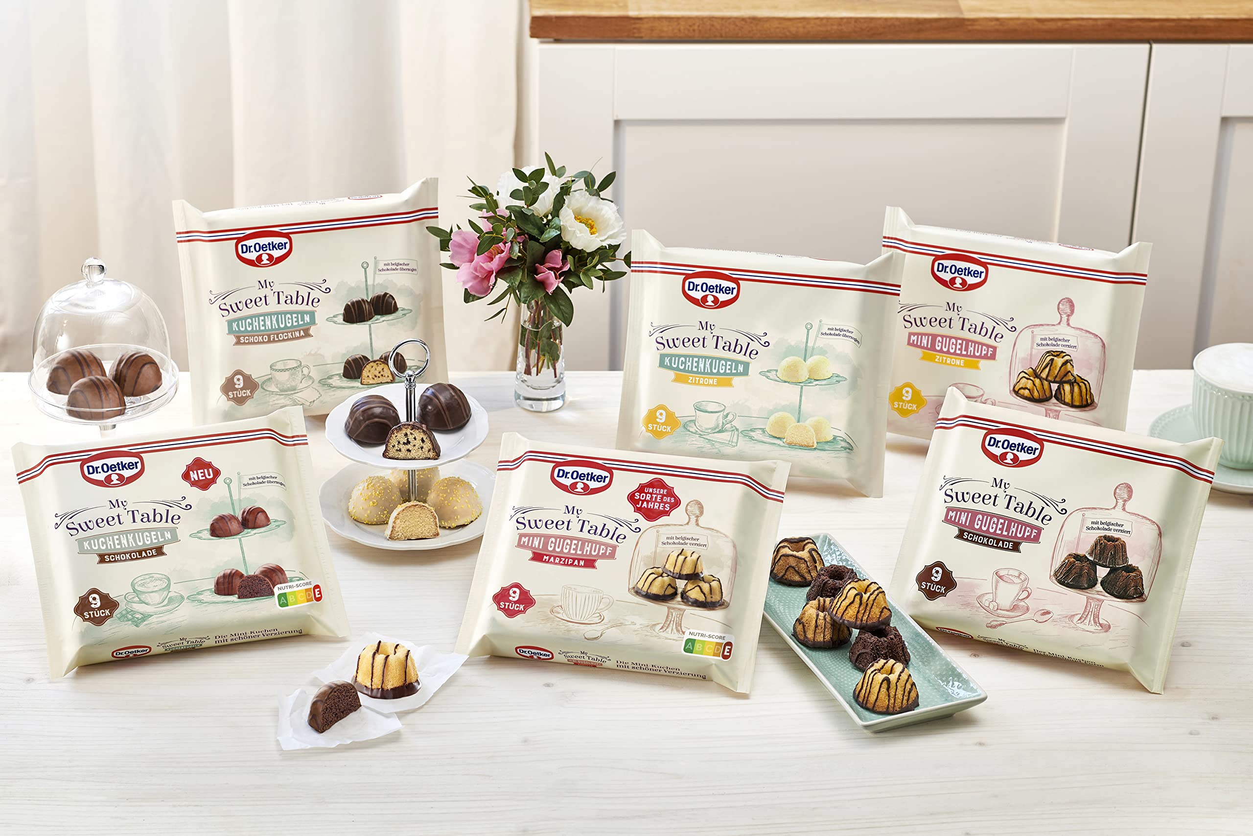 Dr. Oetker My Sweet Table - 8-Piece Mini Cake Set (Chocolate & Lemon Bundt Cakes, Chocolate Flockina & Lemon Cake Balls) - Perfect for Parties, Dessert Buffets & Gift Giving