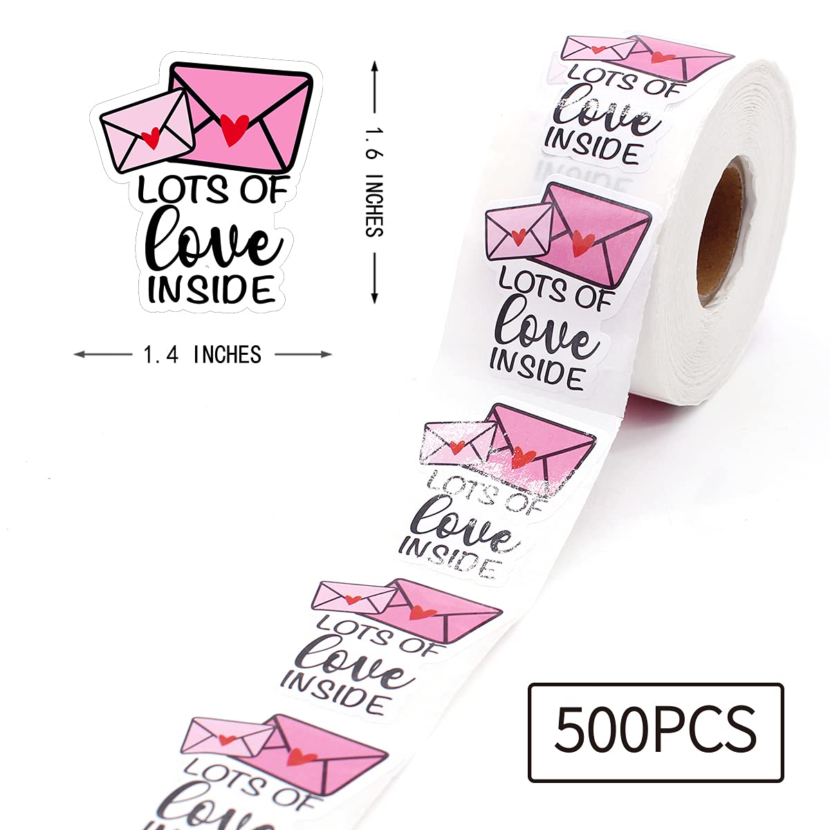 Littlefa Cute Love-Themed Stickers - 500 PCS Happy Mail & Envelope Seal Stickers for Small Business, DIY Scrapbooking, Gift Wrapping & Planner Decoration