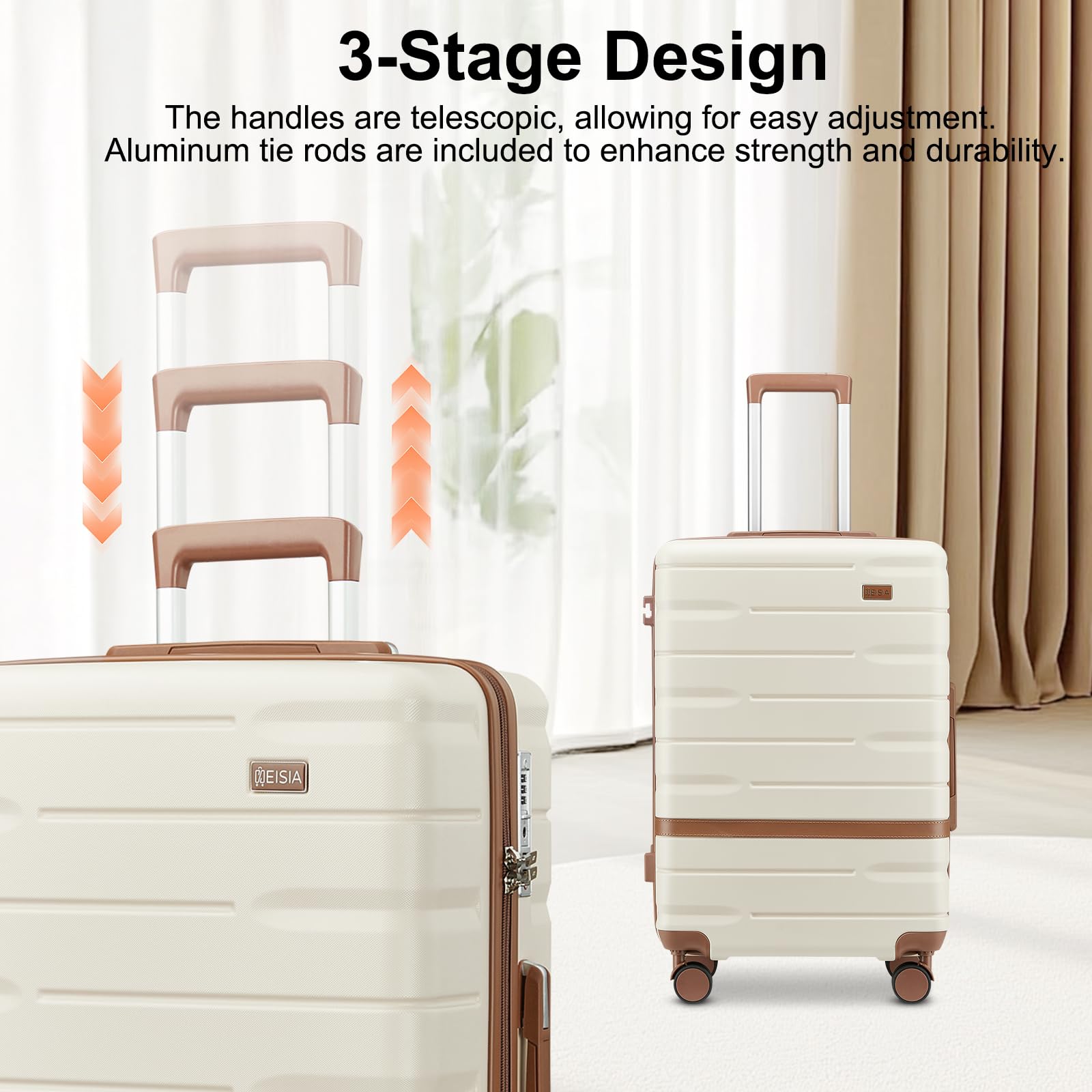5-Piece Lightweight Hard Shell Luggage Set with Spinner Wheels - Durable PC+ABS Material Suitcases for Family Travel & Vacation (Navy Blue) | Perfect for Airplane Carry-On, Road Trips & Business Travel