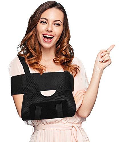 DouHeal Medical Arm Sling - Adjustable Shoulder & Elbow Support Brace for Broken, Fractured Arm Recovery - Comfortable Arm Immobilizer with Stabilizer Band for Adults - Ideal for Post-Surgery, Sports Injuries & Daily Mobility Support