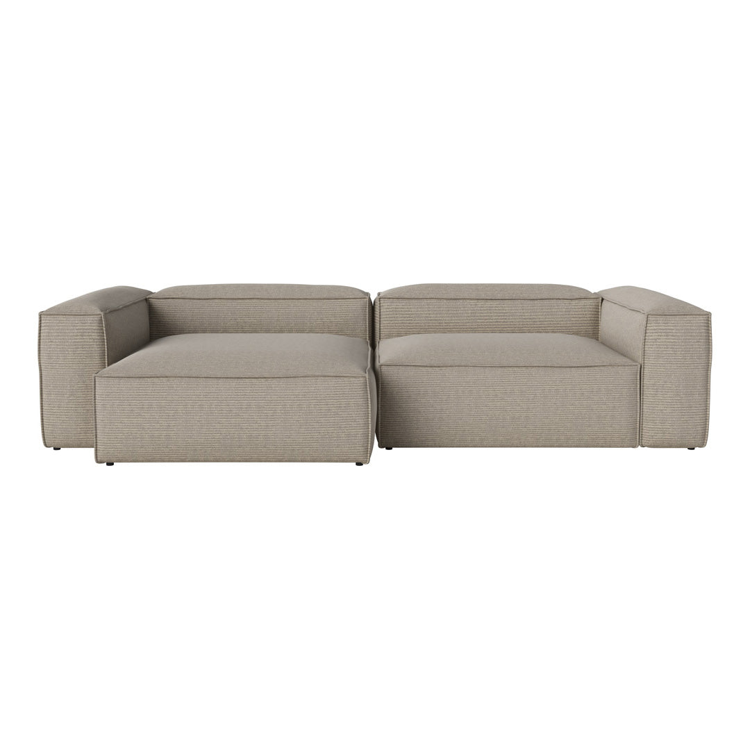 Cosima 2-Seater Sofa with Chaise Lounge - Modern Fabric Sectional Couch for Small Spaces, Living Room & Apartment Furniture (Gray) - Perfect for Relaxing, Entertaining & Small Space Living