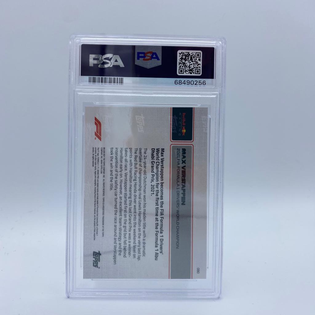PSA 10 Graded Max Verstappen 2021 FIA Formula 1 World Champion #80 Trading Card - Perfect for Collectors, Sports Memorabilia & F1 Racing Fans