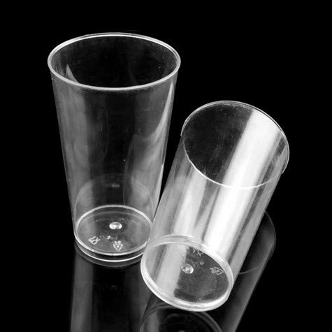 400-Pack Clear Plastic 3oz Round Shot Cups with Spoons - Straight Wall Mini Drink Tumblers for Tasting, Parties & Events - Disposable/Reusable Sample Glasses for Cocktails, Liquor & Beverages
