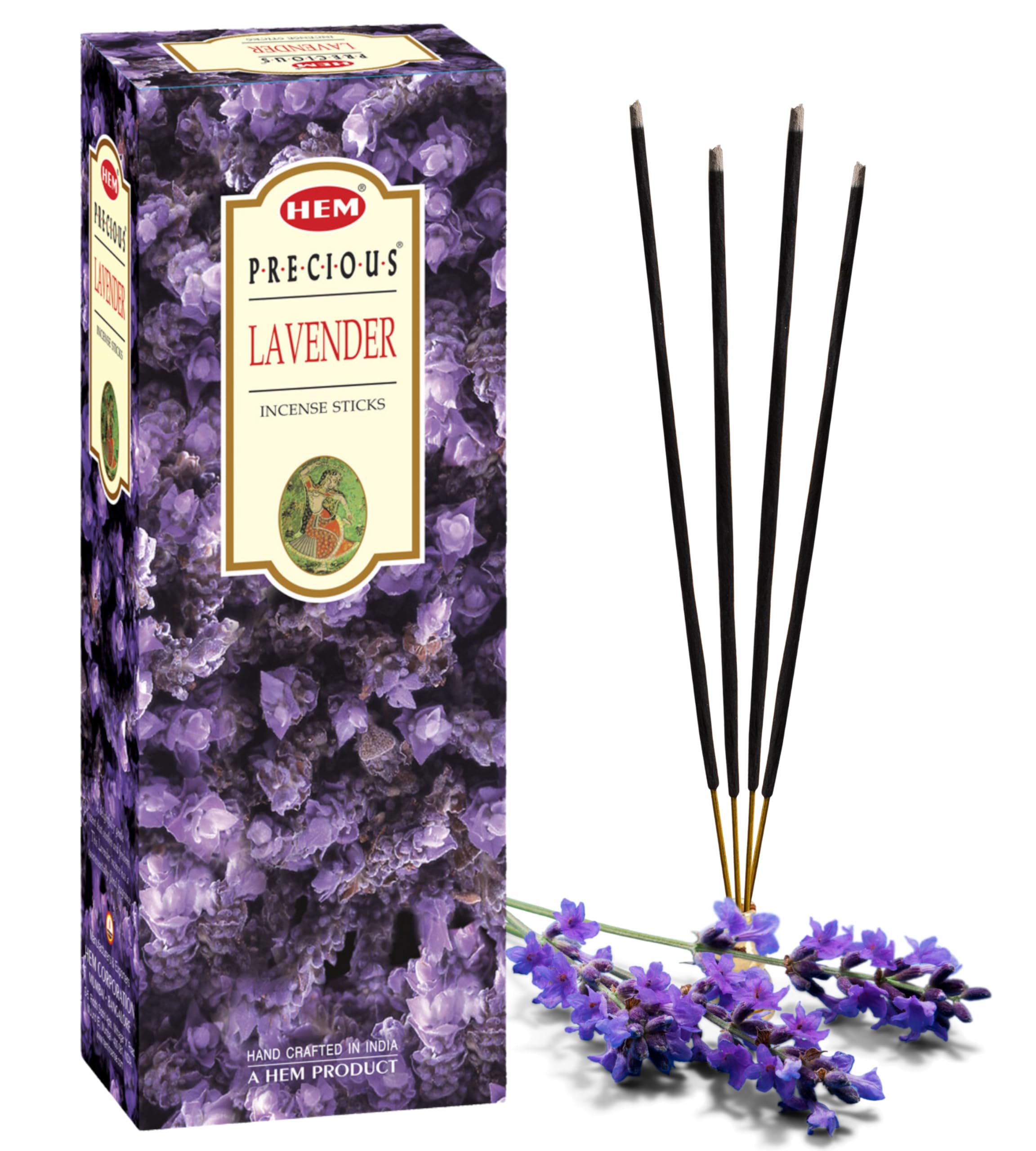 HEM Lavender Incense Sticks 120 Pack | Natural Relaxing Aromatherapy for Stress Relief, Meditation & Yoga | Air Purifier, Home Fragrance & Spiritual Rituals | Gift Set (15g Each) for Bedroom, Office & Spa