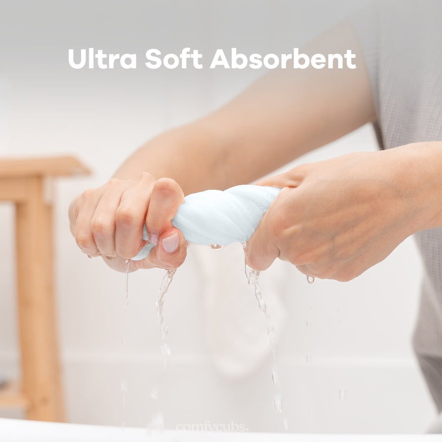 Soft & Absorbent Comfy Cubs Muslin Cotton Baby Washcloths - Gentle Washcloths for Newborns, Infants & Toddlers - Perfect for Bath Time, Face Cleaning & Sensitive Skin Care
