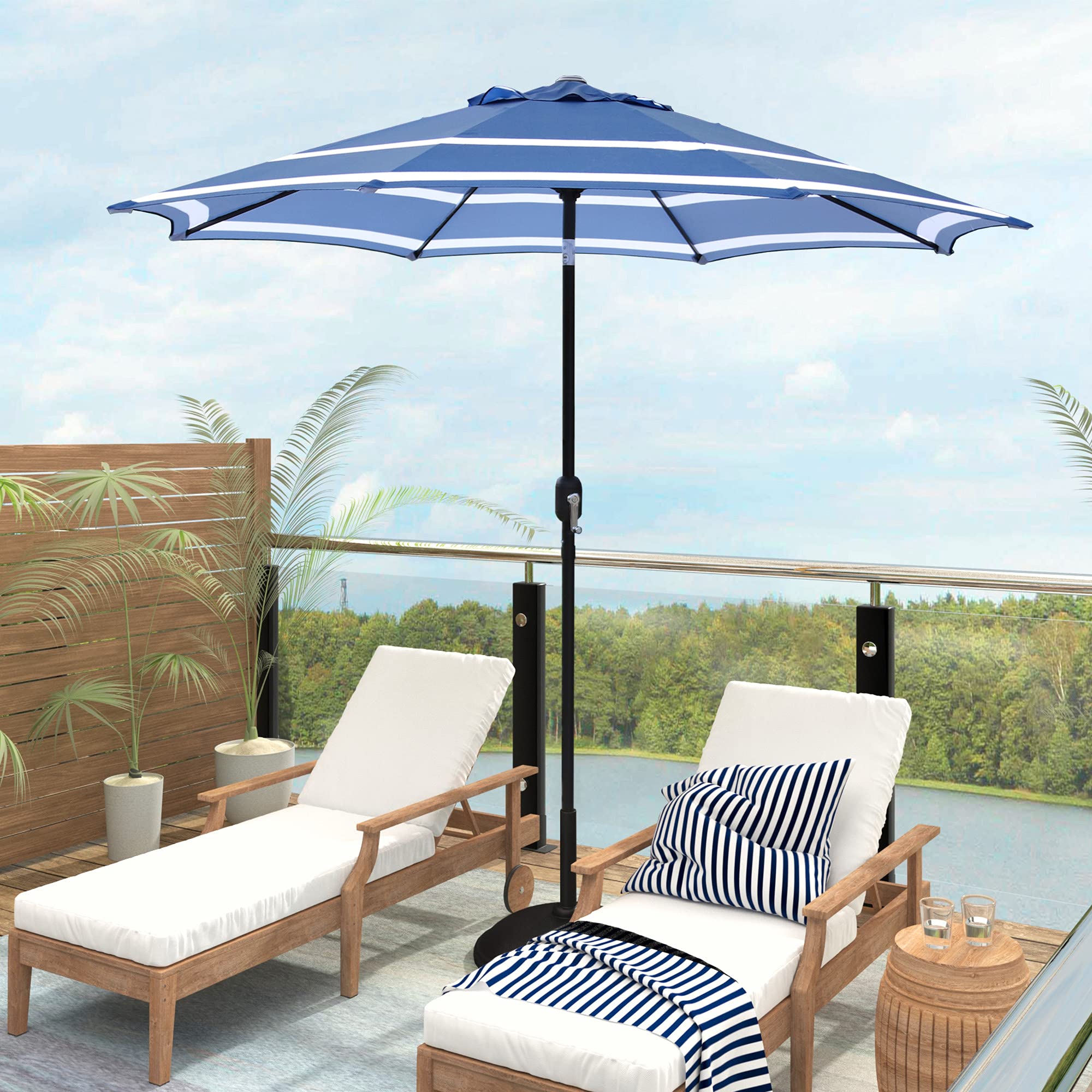 MAYPEX 9ft Crank Tilt Umbrella - UV Protective & Weather Resistant for Outdoor Tables