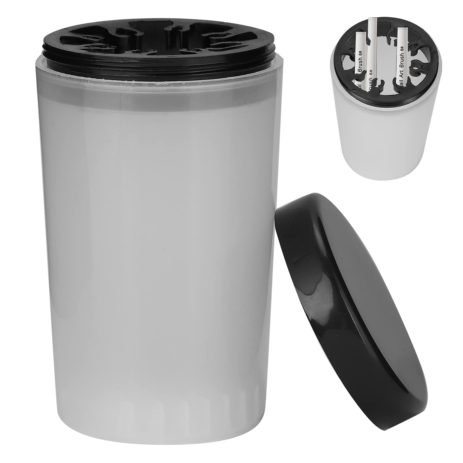 Professional Nail Art Brush Cleaner Holder - Spiral Cup with Transparent Dustproof Design for Nail Salon & Home Use | Perfect for Nail Art Line Cleaning & Brush Maintenance