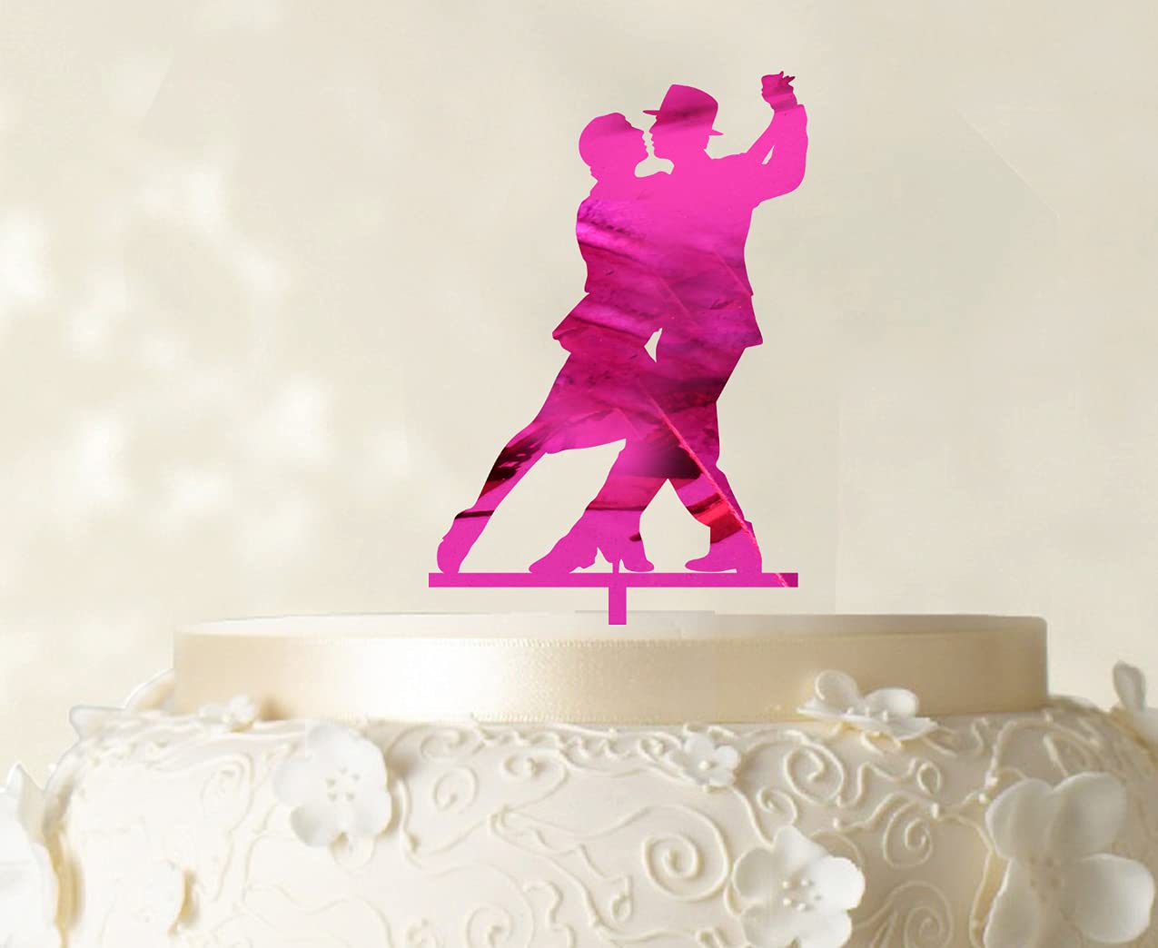 Custom Silhouette Couple Cake Topper - Wedding Cake Decorations (6-7 Inches Wide, Multiple Colors) | Perfect for Anniversary, Engagement & Romantic Celebrations