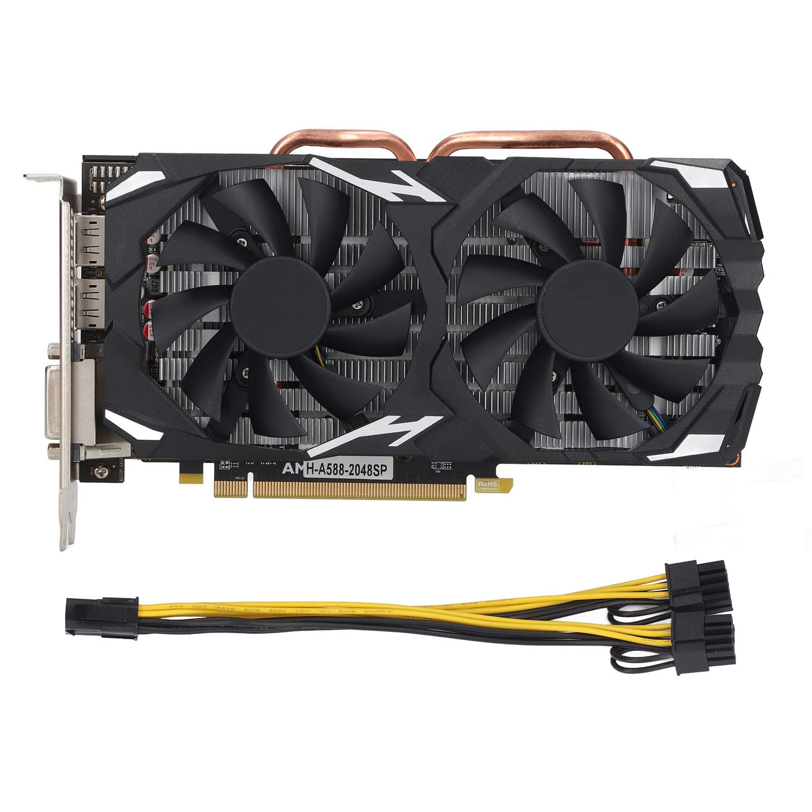 AMD Radeon RX 580 8GB GDDR5 256-Bit Gaming Graphics Card with Dual Cooling Fans - 1284/7000MHz, PCI Express 3.0, HDMI/DVI/DP Ports - Perfect for PC Gaming, VR, Video Editing & Cryptocurrency Mining