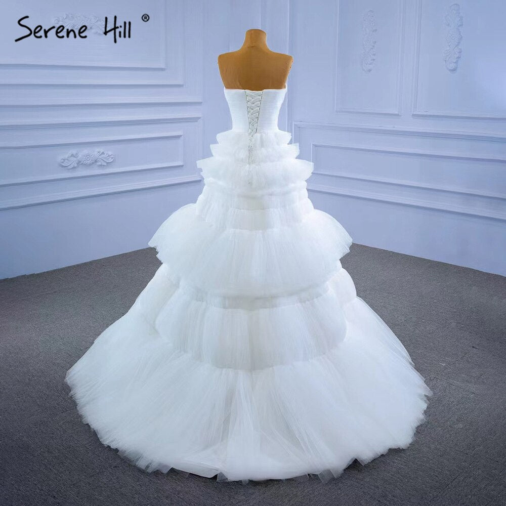 Serene Hill White Princess Ruffles Wedding Dress 2025 - Simple Sexy High-End Bridal Gown HM67308 | Custom Made for Weddings, Prom & Formal Events