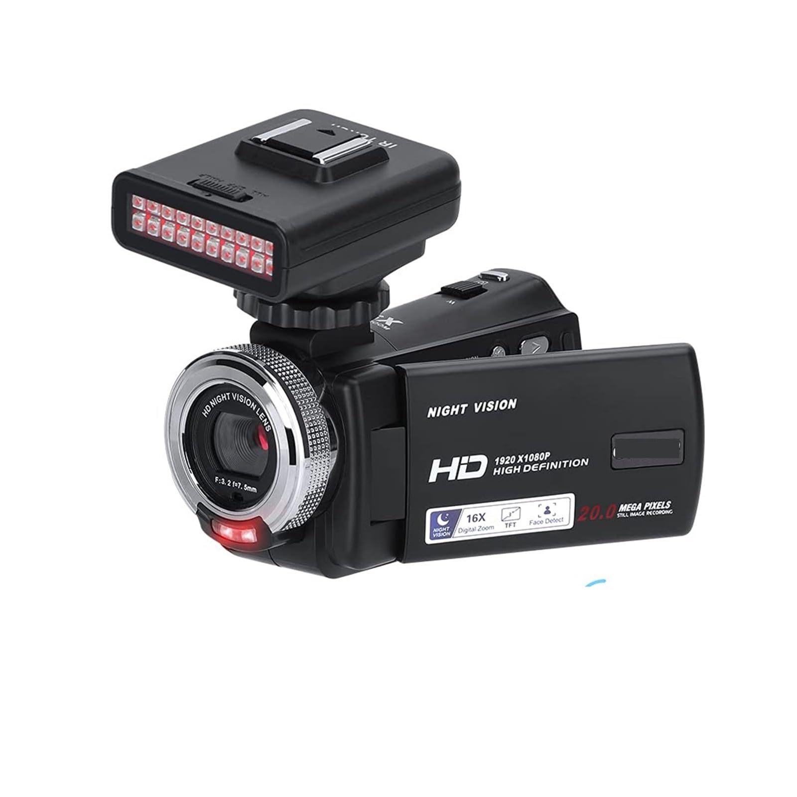 1080p Full HD Digital Camcorder with Infrared Night Vision & IR Light - Perfect for Vlogging, YouTube Videos, and Home Security Monitoring