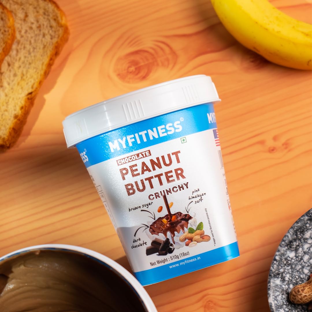 MYFITNESS Crunchy Peanut Butter Chocolate Protein Spread - Non-GMO, Gluten-Free, All Natural, No Preservatives - 1.25kg High Protein Snack for Fitness, Keto Diet & Healthy Breakfast