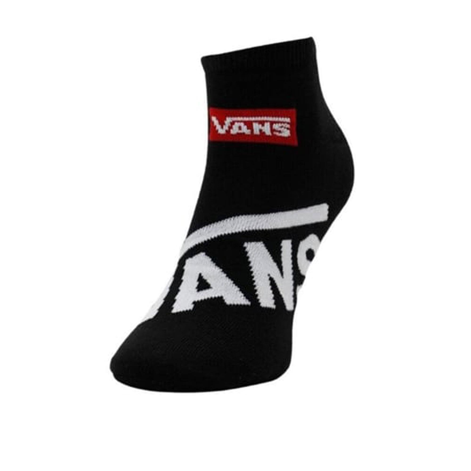 Vans Men's Crew Socks - 3 Pack Black Cotton Casual Athletic Socks for Running, Hiking & Everyday Wear