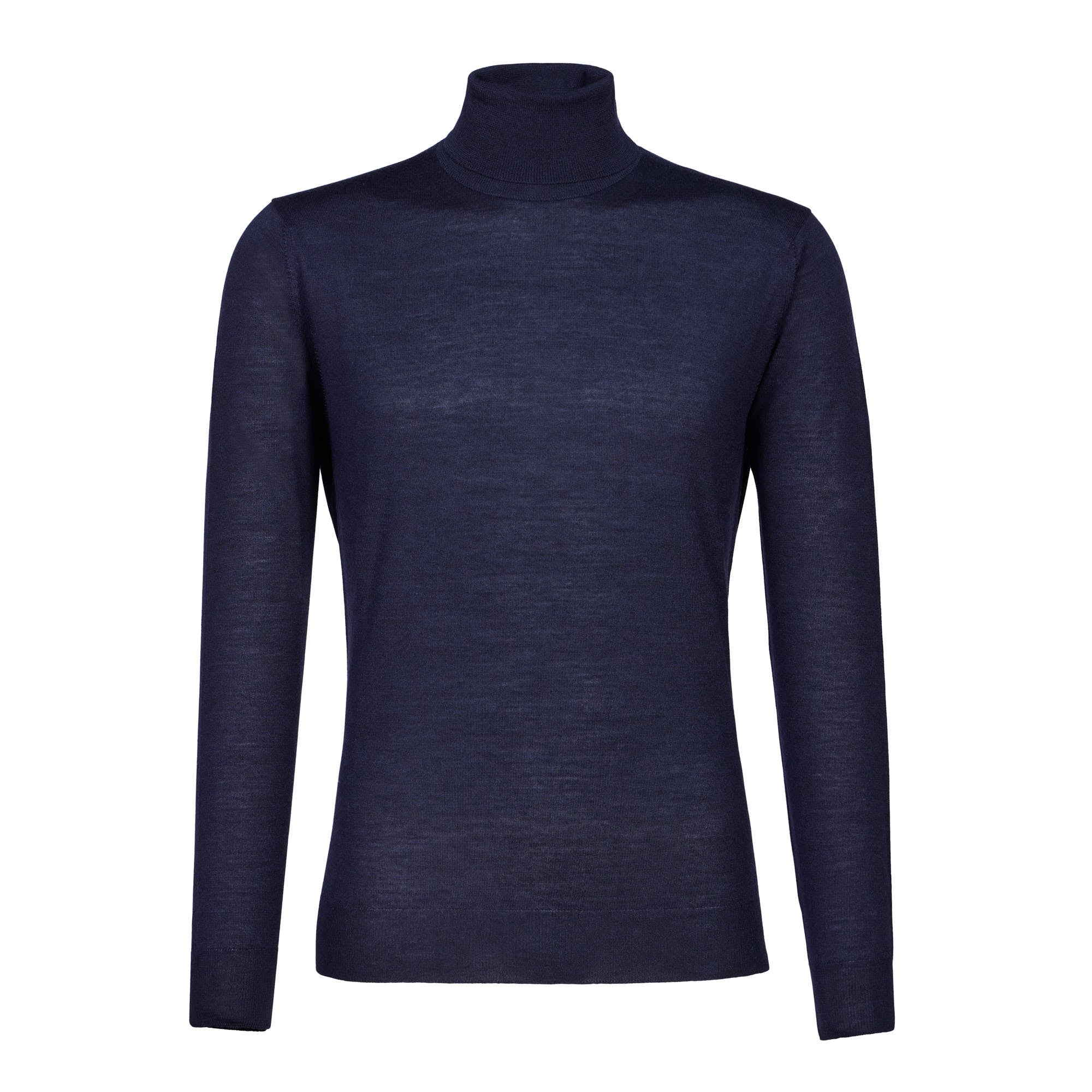 MCKINNON & CO X FERRANTE Women's Long Sleeve Turtleneck Sweater - Soft Blue/Navy Pullover for Fall & Winter | Casual Office Wear & Layering Essential
