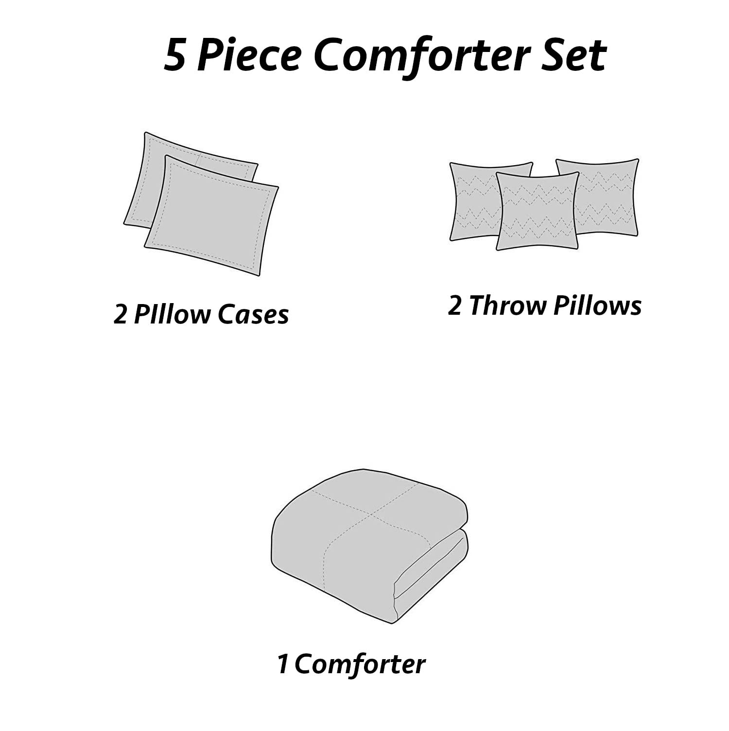 Empire Home Fashi Istanbul Collection Handmade 5-Piece Comforter Set - Cotton Blend Modern Bedding with Matching Shams & Throw Pillows (Light Blue Floral, California King) - Perfect for Master Bedrooms, Guest Rooms & Luxury Home Decor