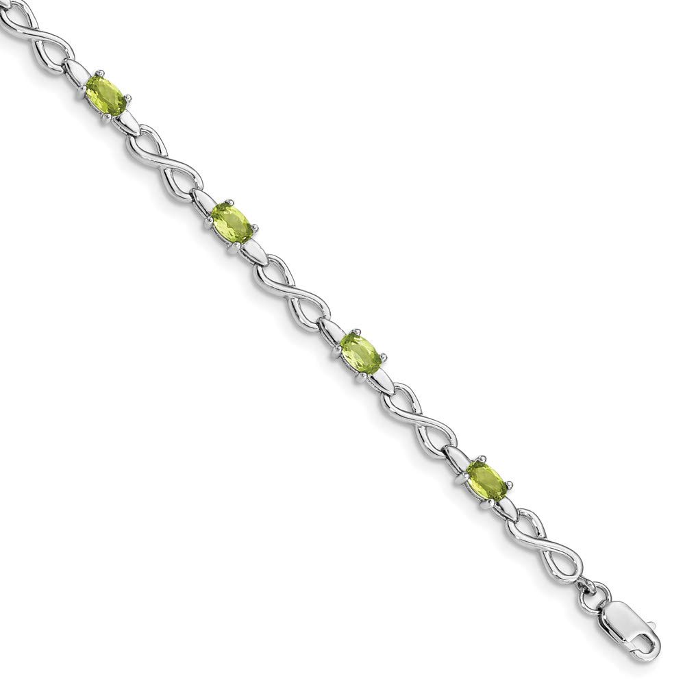 925 Sterling Silver Peridot Bracelet for Women - Dainty Fine Jewelry Gift for Her, 7 Inch Adjustable - Perfect for Birthday, Anniversary & Everyday Elegance