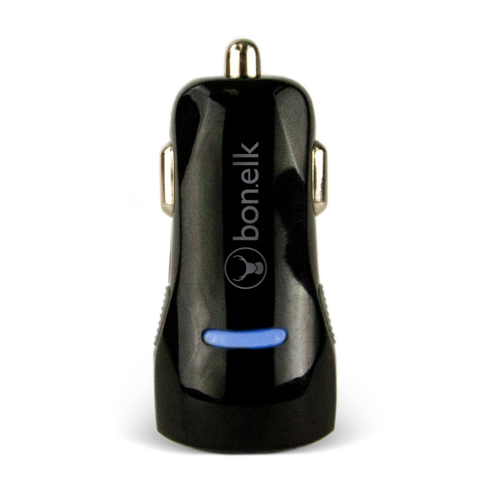 Bonelk Dual USB Car Charger Fast Charging 4.8A Black - Perfect for Road Trips & Long Drives