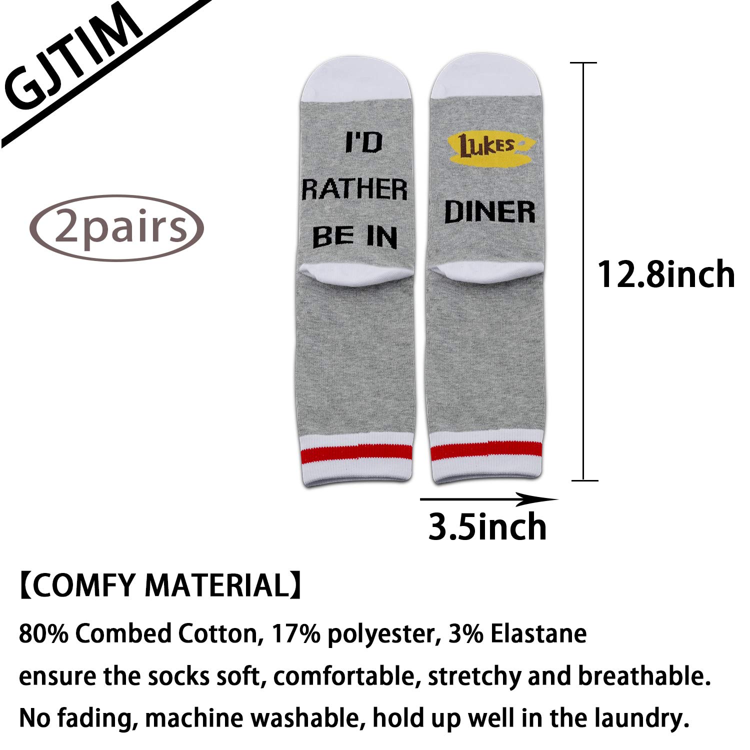 GJTIM 2 Pairs TV Show Inspired Novelty Socks - Perfect Gift for TV Lovers - Great for Cosplay, Themed Parties & Everyday Wear