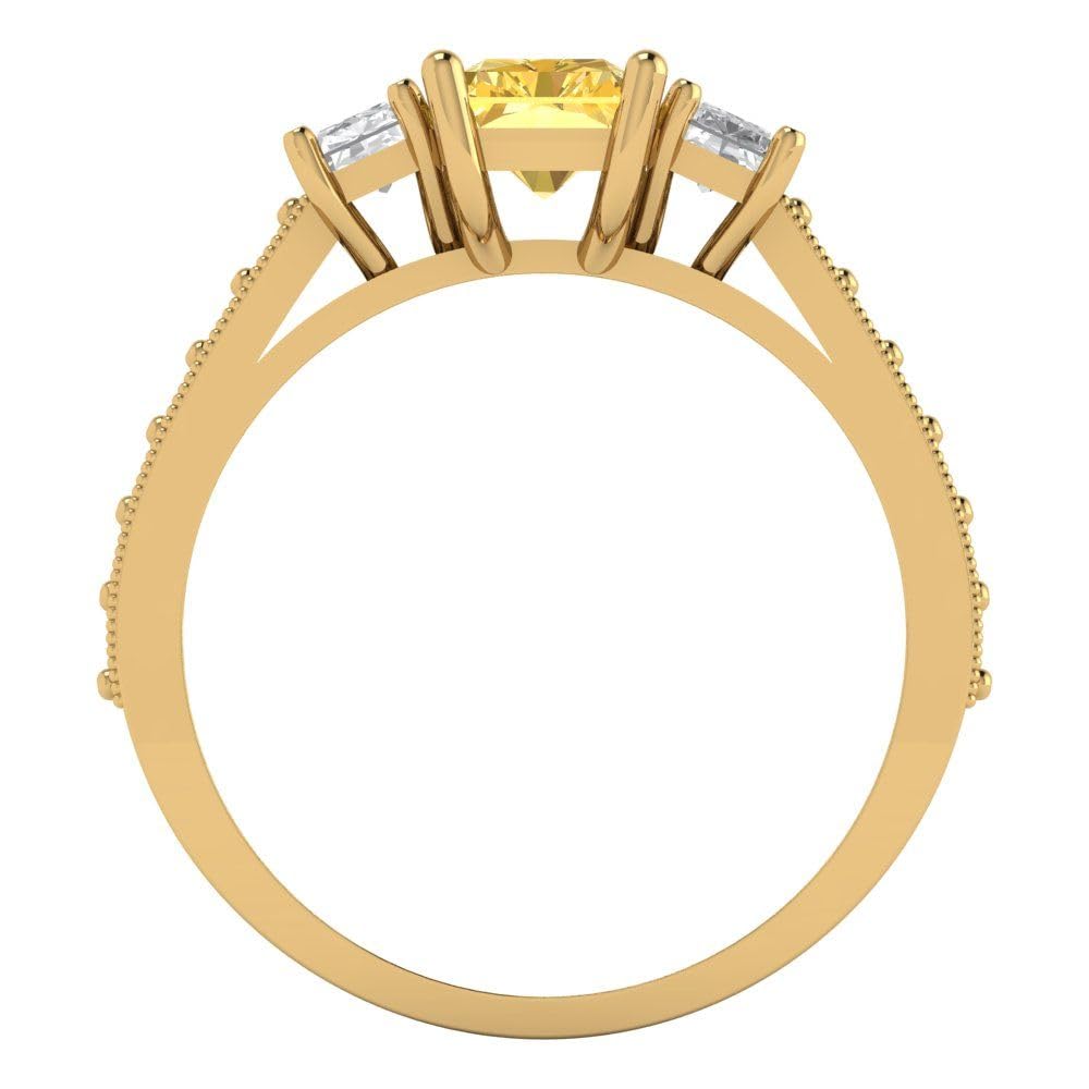 1.82ct Emerald Cut Simulated Diamond Ring - 14k Gold Bridal Jewelry for Anniversary & Engagement