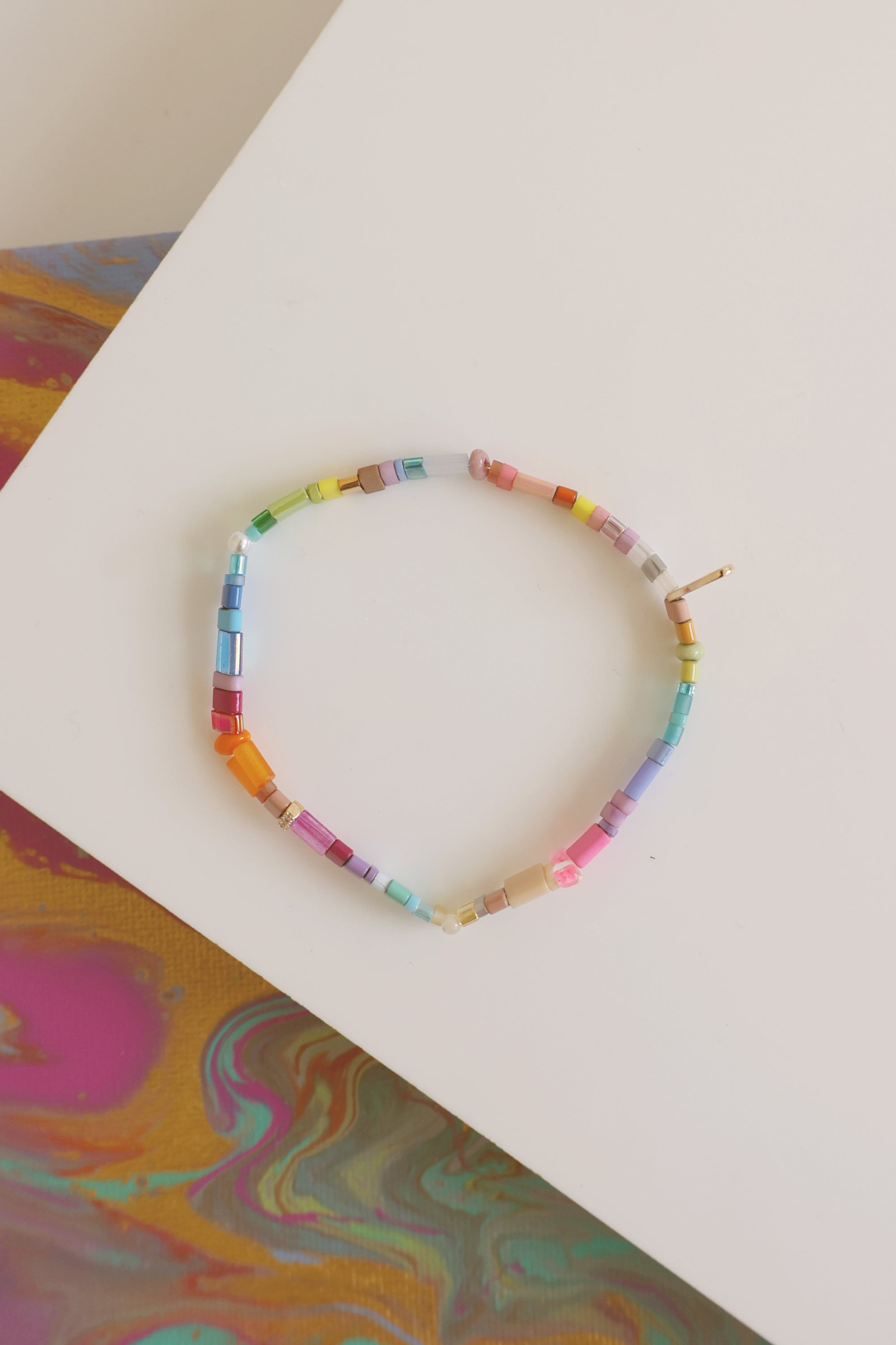 Pink Beaded Chicklet Bracelet for Women - Trendy Beaded Jewelry for Casual Wear, Parties & Gifts