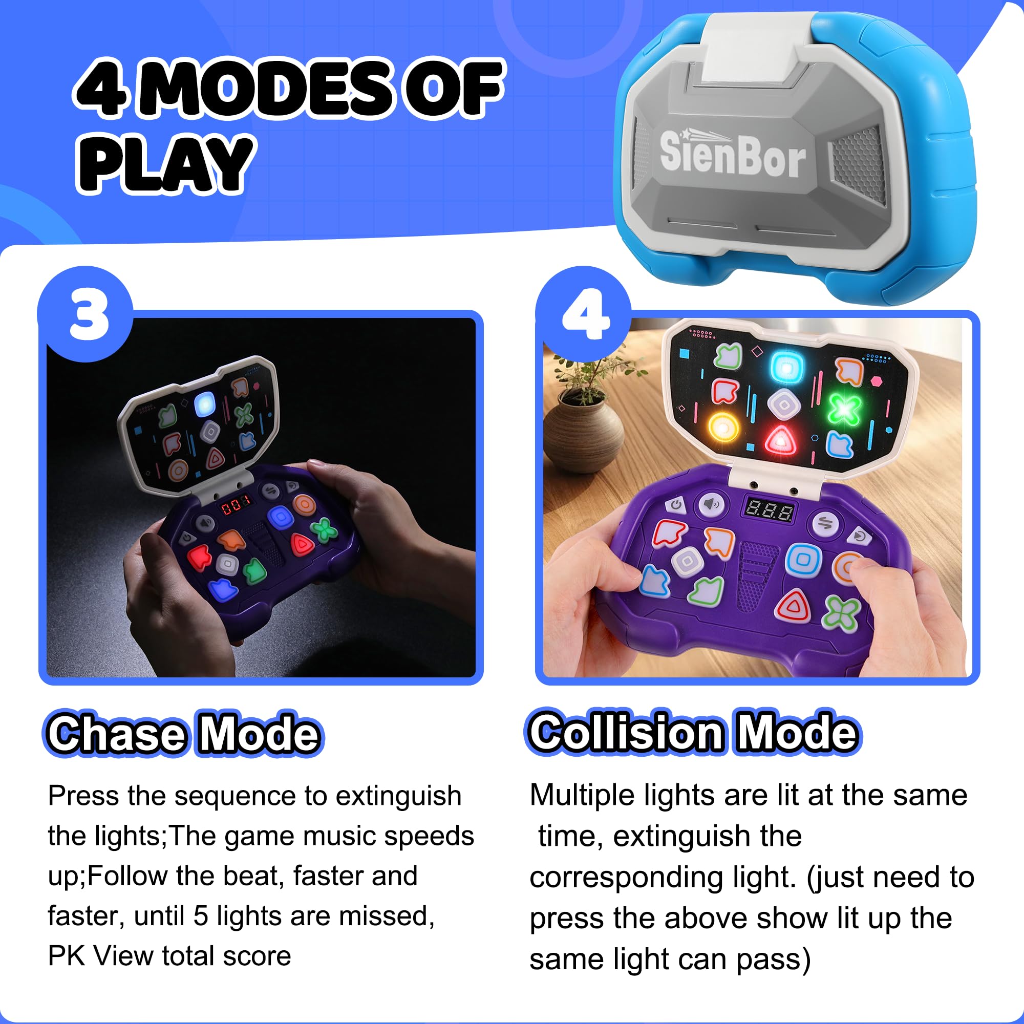Handheld Fidget Game for Kids 6-12 - ADHD Sensory Toy with 999 Levels & 4 Modes - Perfect Birthday Gift for Boys & Girls