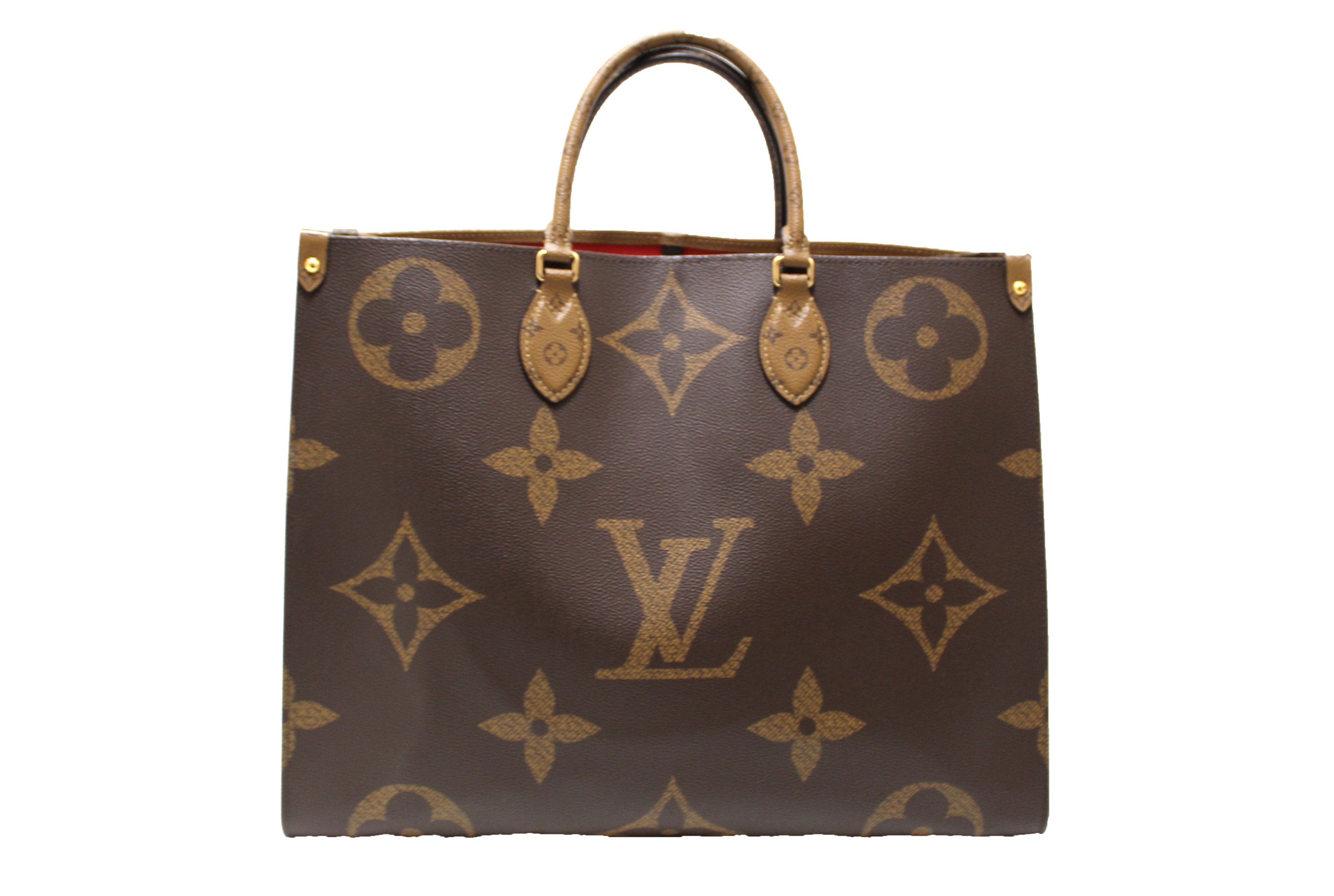 Authentic Louis Vuitton Monogram Giant OnTheGo GM Tote Bag - Luxury Designer Handbag for Women, Large Work Tote, Travel & Business Essentials Carrier (Perfect for Office, Commute & Weekend Getaways)