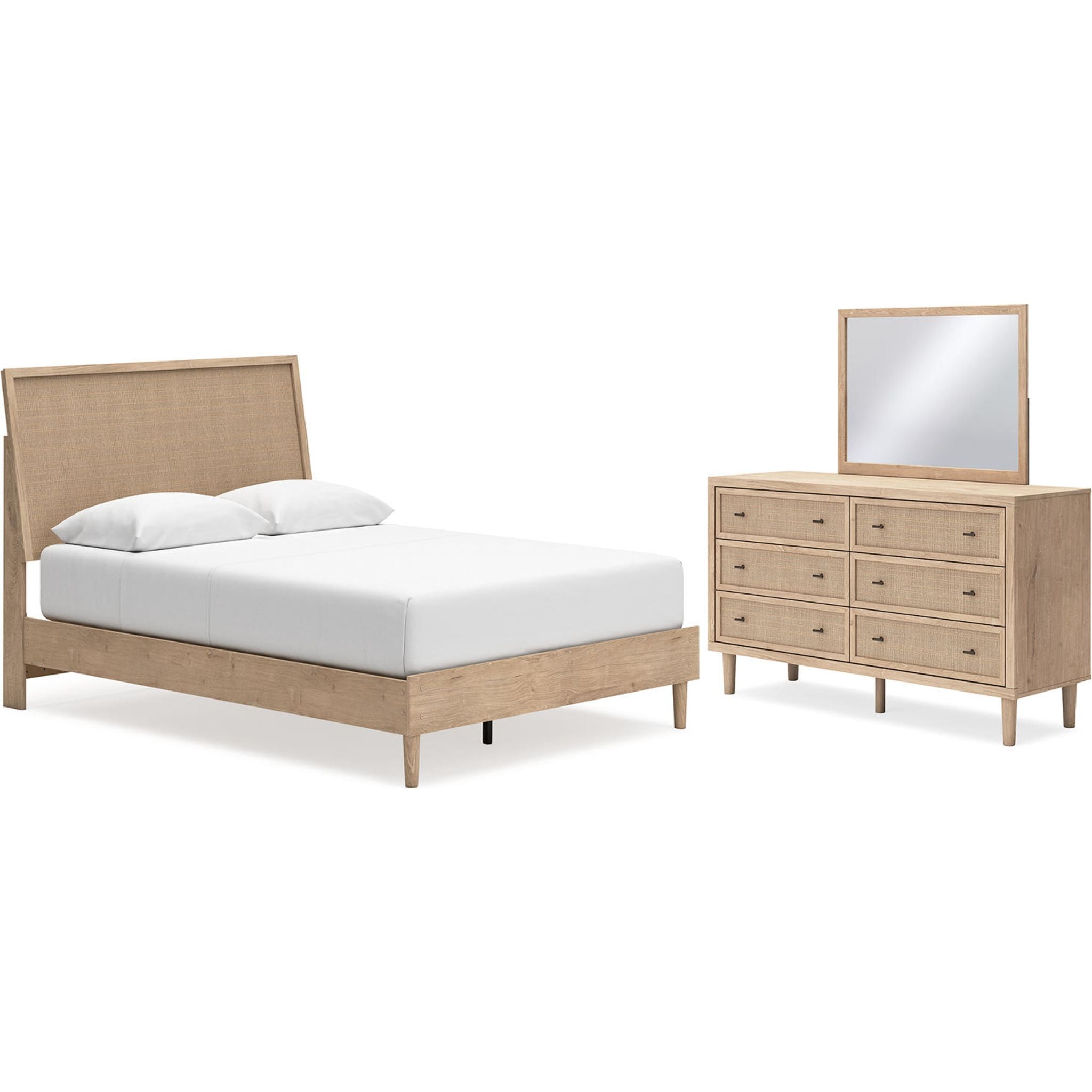 Cielden 5-Piece Queen Size Platform Bed Frame Set with Headboard - Modern Wooden Bedroom Furniture for Small Spaces, Guest Rooms & Apartments