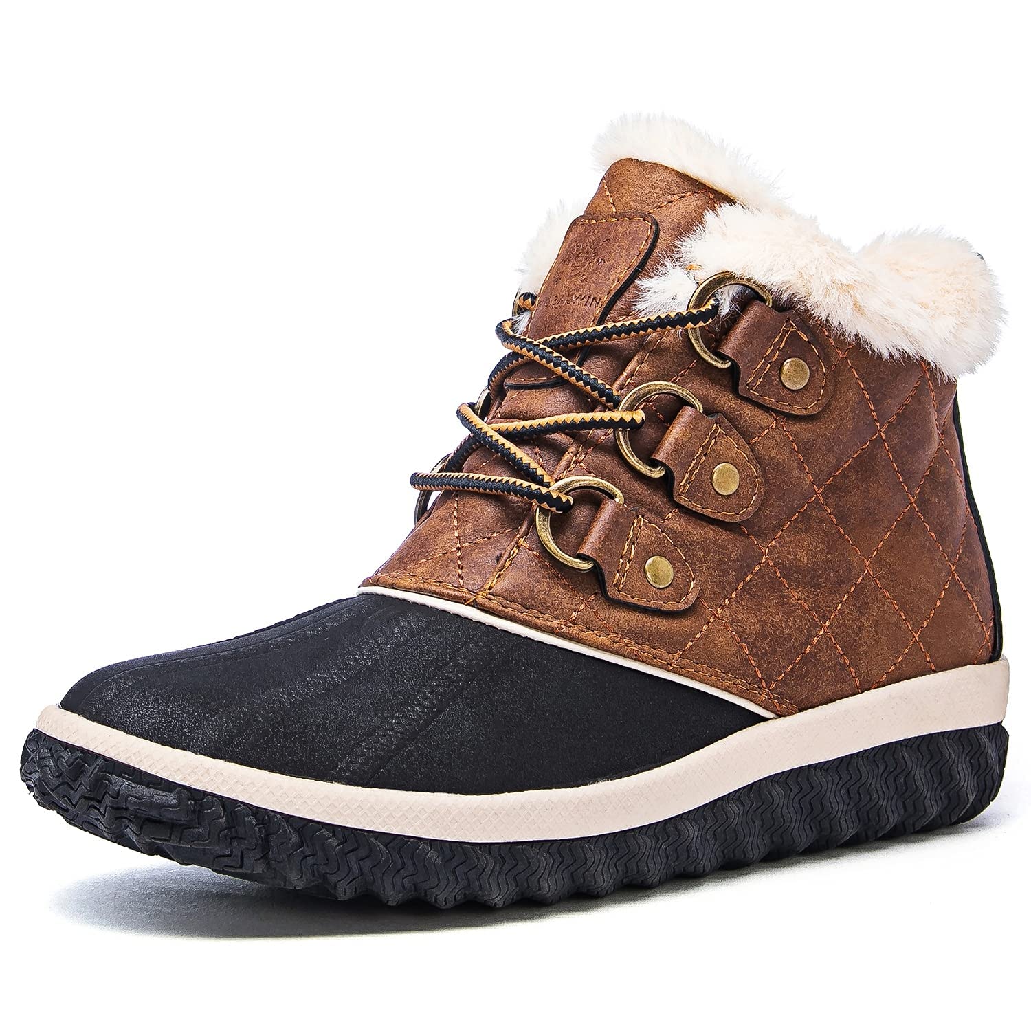 GLOBALWIN Women's Winter Ankle Boots - Waterproof Snow Boots for Women, Warm Fur Lined Booties with Non-Slip Sole - Perfect for Cold Weather, Snowy Days & Outdoor Activities