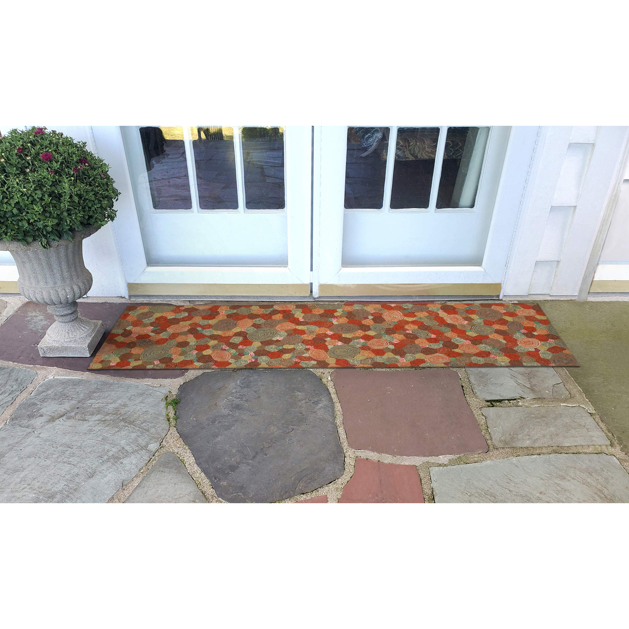 Liora Manne Visions III Contemporary Giant Swirls Indoor/Outdoor Runner Rug - 27