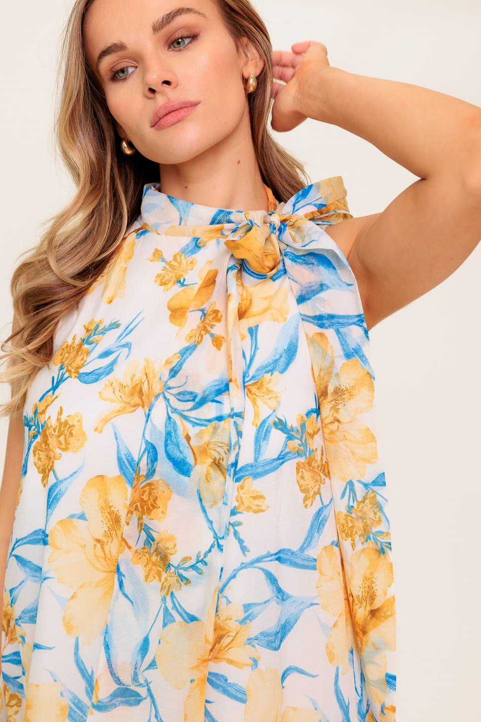 Elegant Daphne Bow Tie High Neck Mini Dress for Women - Perfect for Cocktail Parties, Date Nights & Special Occasions
