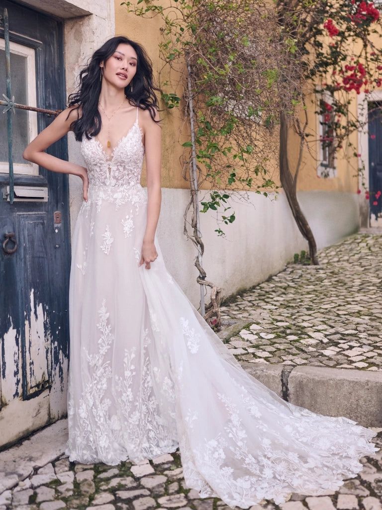 Rayna by Maggie Sottero - Elegant Lace Wedding Dress for Brides | Perfect for Church Ceremonies, Beach Weddings & Formal Receptions