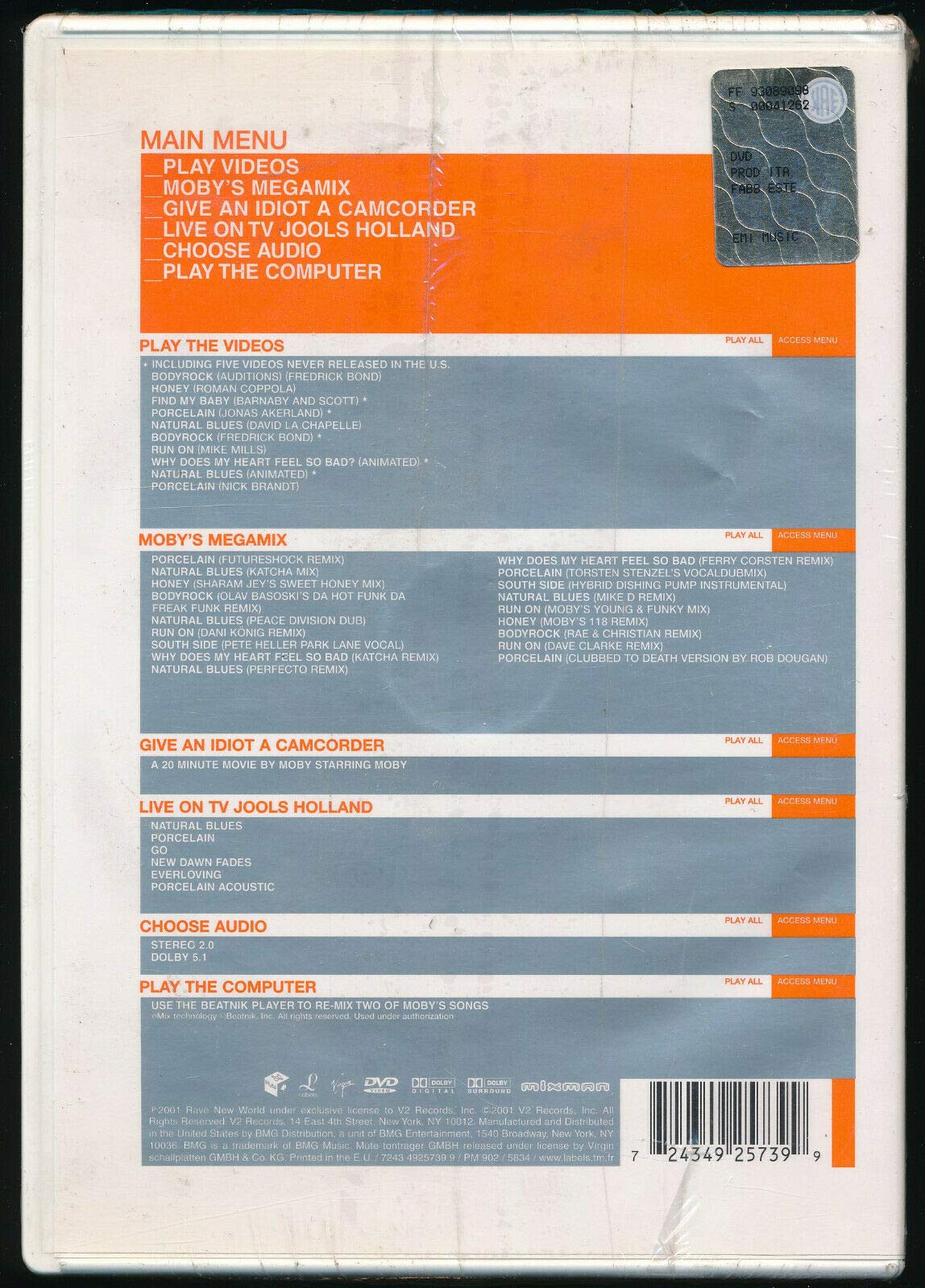 Moby: Play - The DVD | Official Music & Concert Film | Perfect for Home Entertainment & Music Lovers