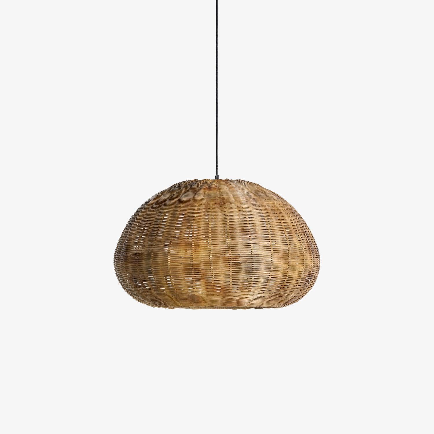 Bamboo Camden Pendant Light - Modern Natural Hanging Lamp for Kitchen Island, Dining Room & Bedroom Lighting